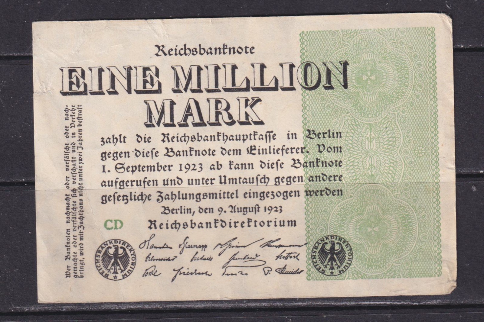 GERMANY - 1923 1 Million Marks Circulated Banknote (1)