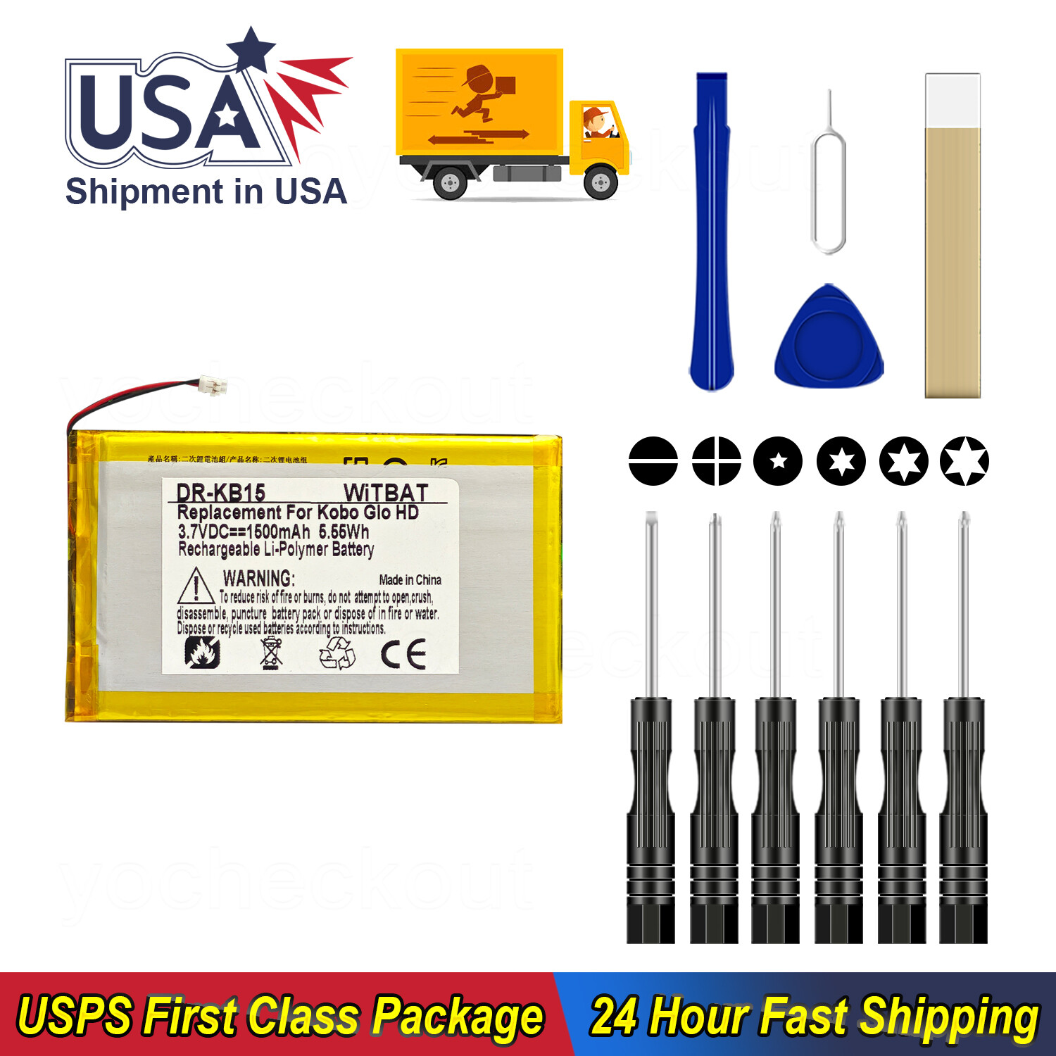 PR-285083 Battery For Barnes & Noble NOOK GlowLight Plus BNRV510, Kobo Glo HD 6”
