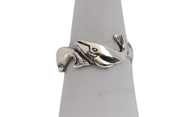 Humpback Whale 925 Sterling Silver Ring Sizes 6.5, 7