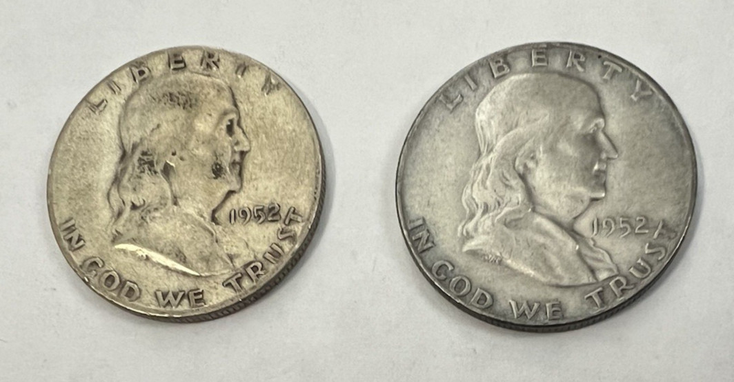 Ben Franklin Half Dollars - Lot of 2 - 1952-D, 1952-S