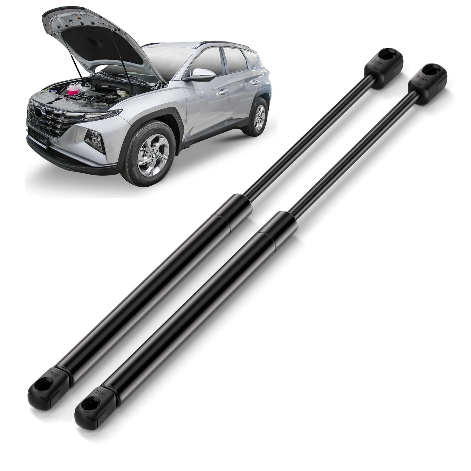 ARANA Hood Struts Lift Support for Santa Fe 2013-2018, Front Black