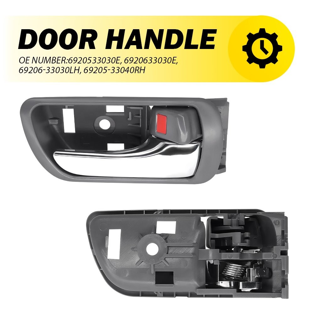 Pair Left Right Side Inside Door Handle Gray Chrome For Toyota Camry 2002-2006 A