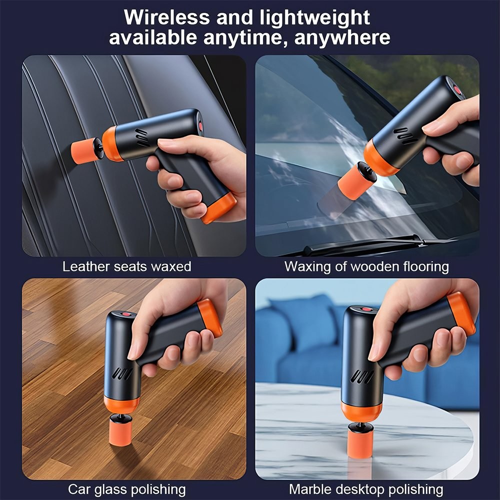 Cordless Car Buffer Polisher Kit Rotary Polishing Machine 3000-6500RPM 2 Speeds