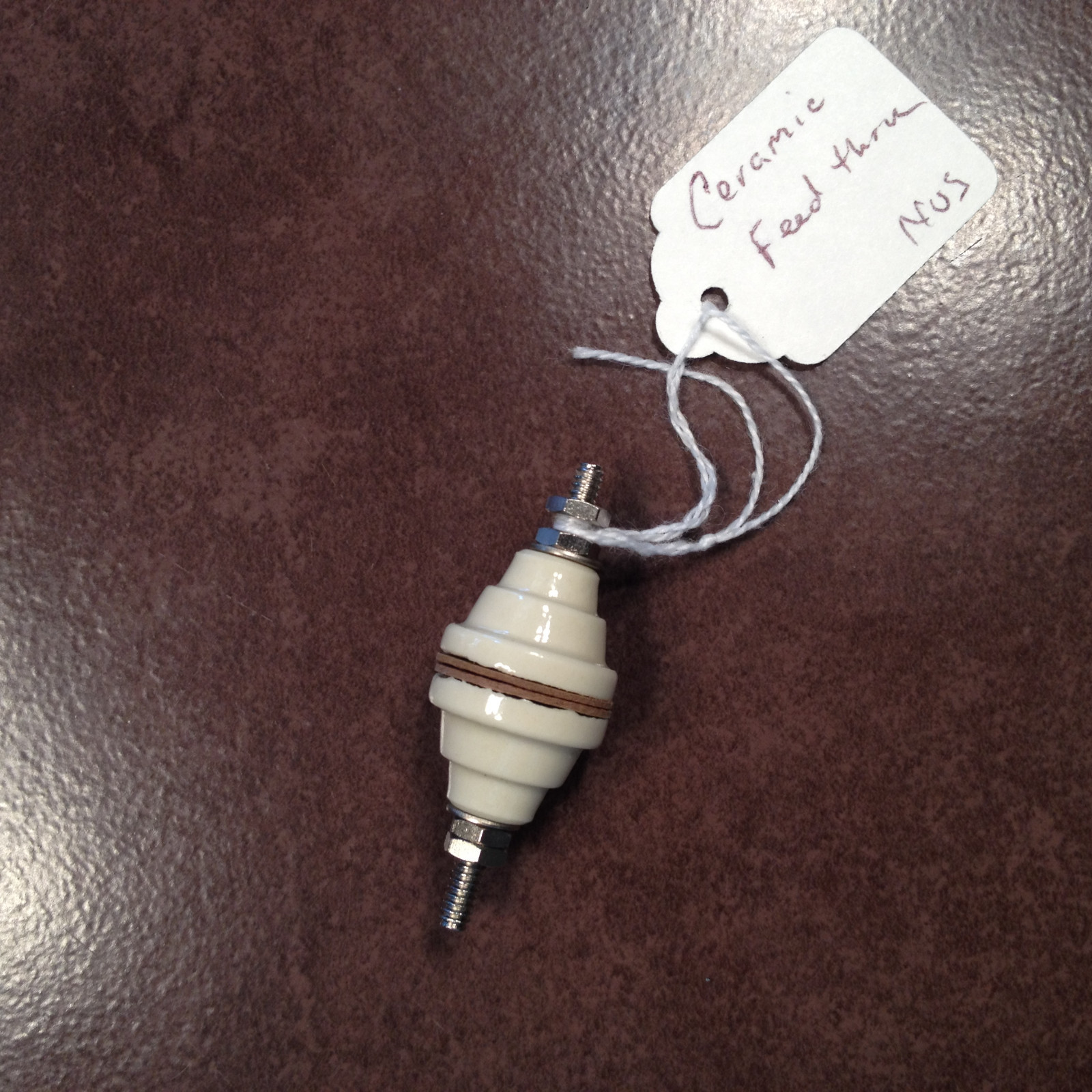Ceramic Feed-Thru Insulator, NOS with gaskets