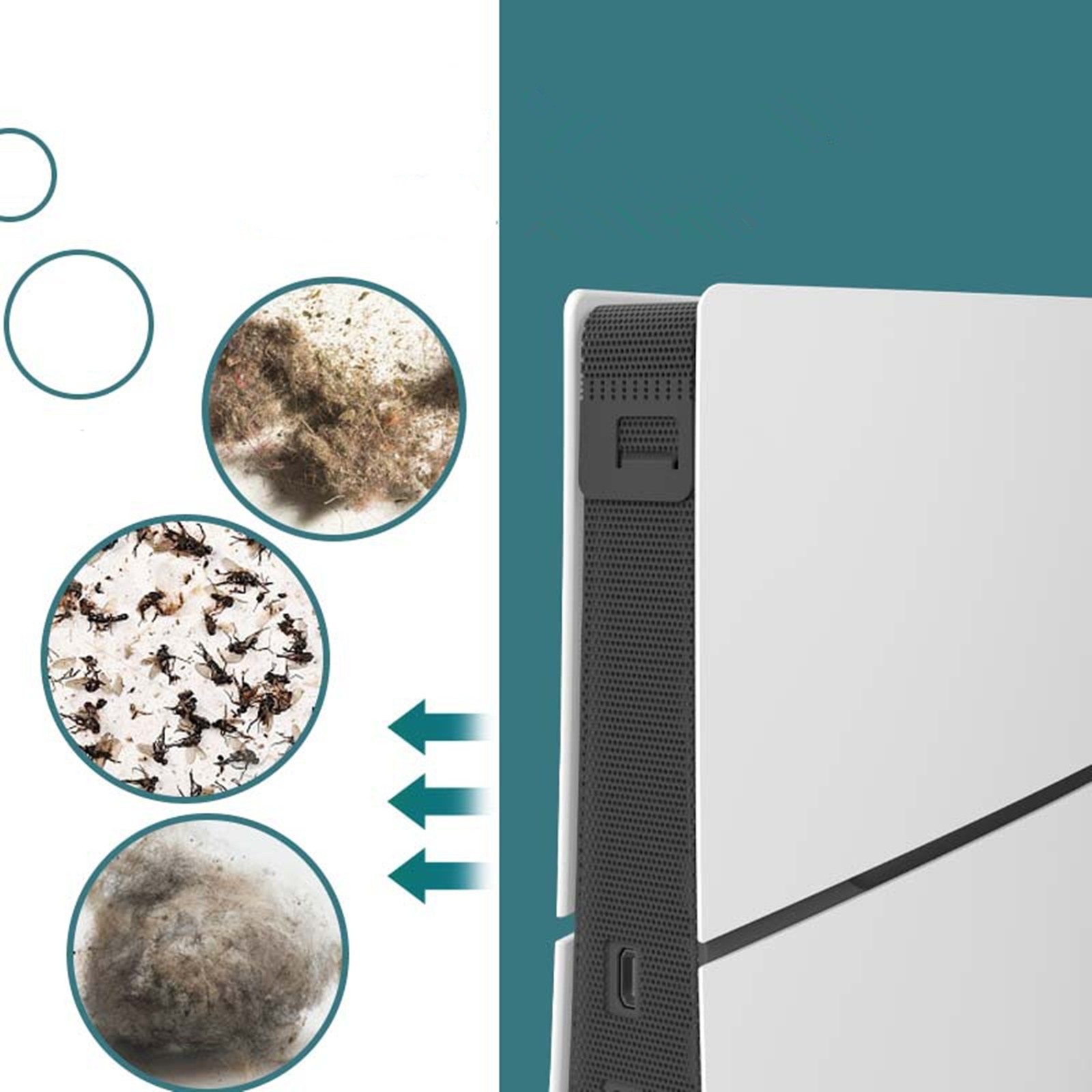 New Side Dust Proof Filter Cover Net Dust Mesh Cooling Vent For PS5 Slim Console