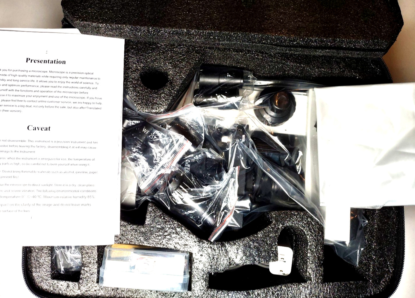 Needs calibration, Trinocular Microscope 40X-5000X Magnification ,