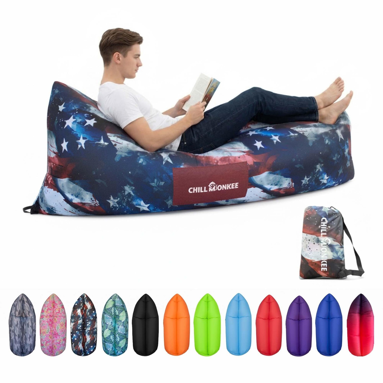 Portable Inflatable Lounger for Beach & Camping – Self-Inflating Air Couch, B...