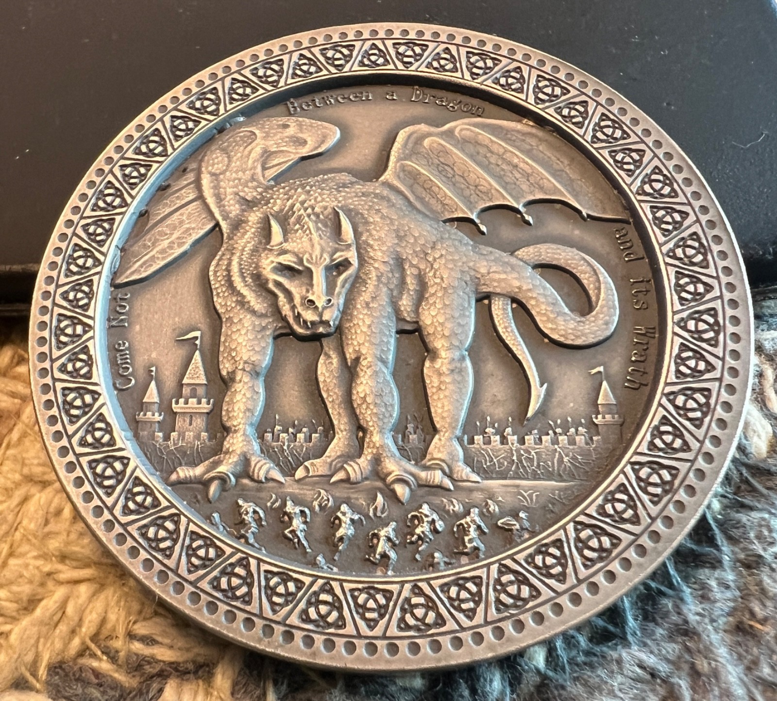 [2025] Hard Times Token DRAGON DOLLAR Antiqued Finish 3 Oz Silver Daniel Carr /3