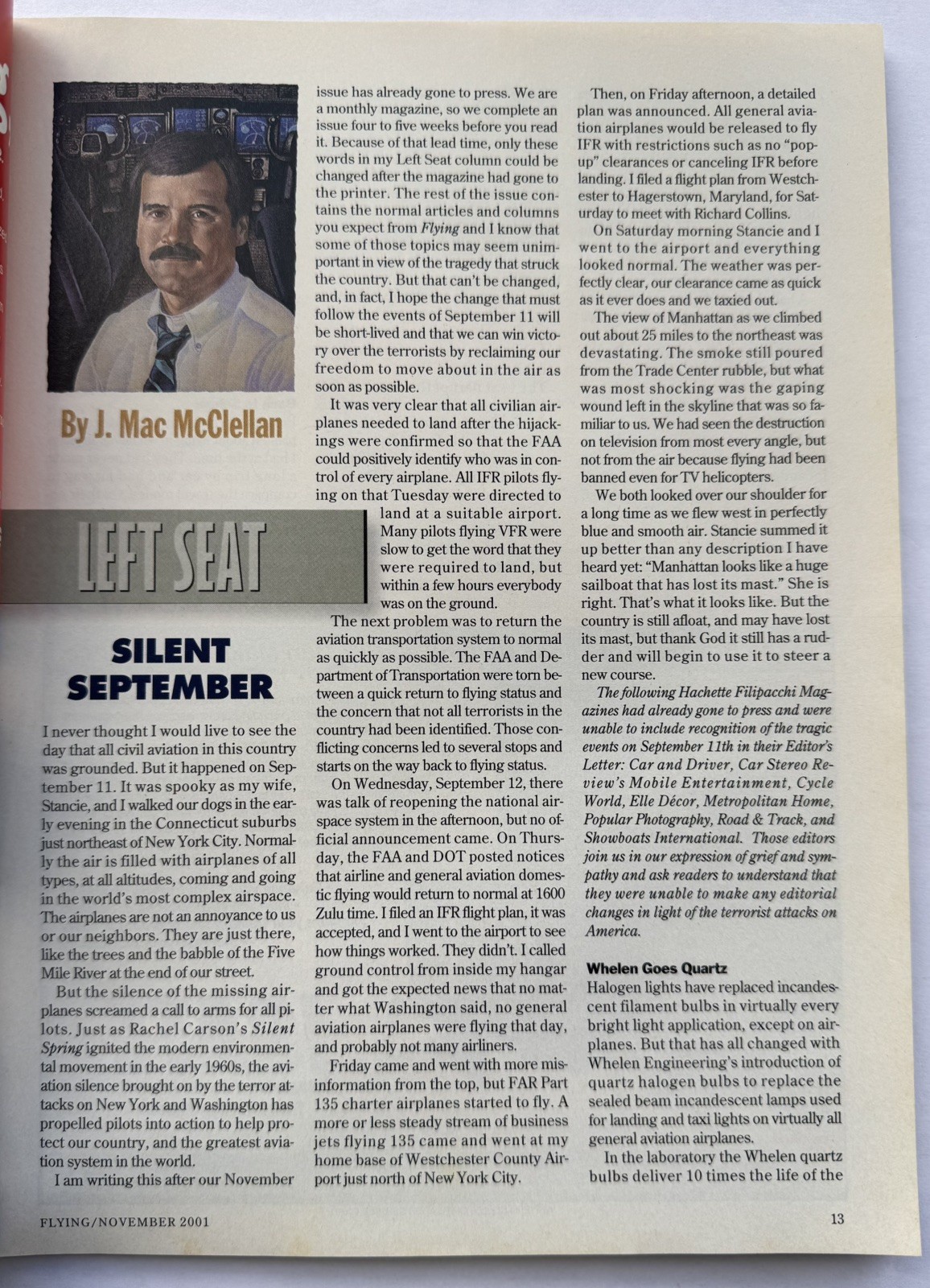 Flying Magazine November 2001