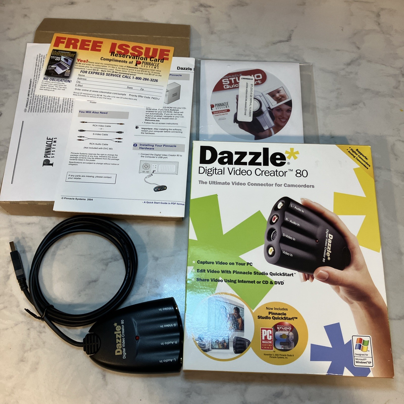 DAZZLE Digital Video Creator 80 DVC-80 for Camcorders w/Software for WINDOWS PC