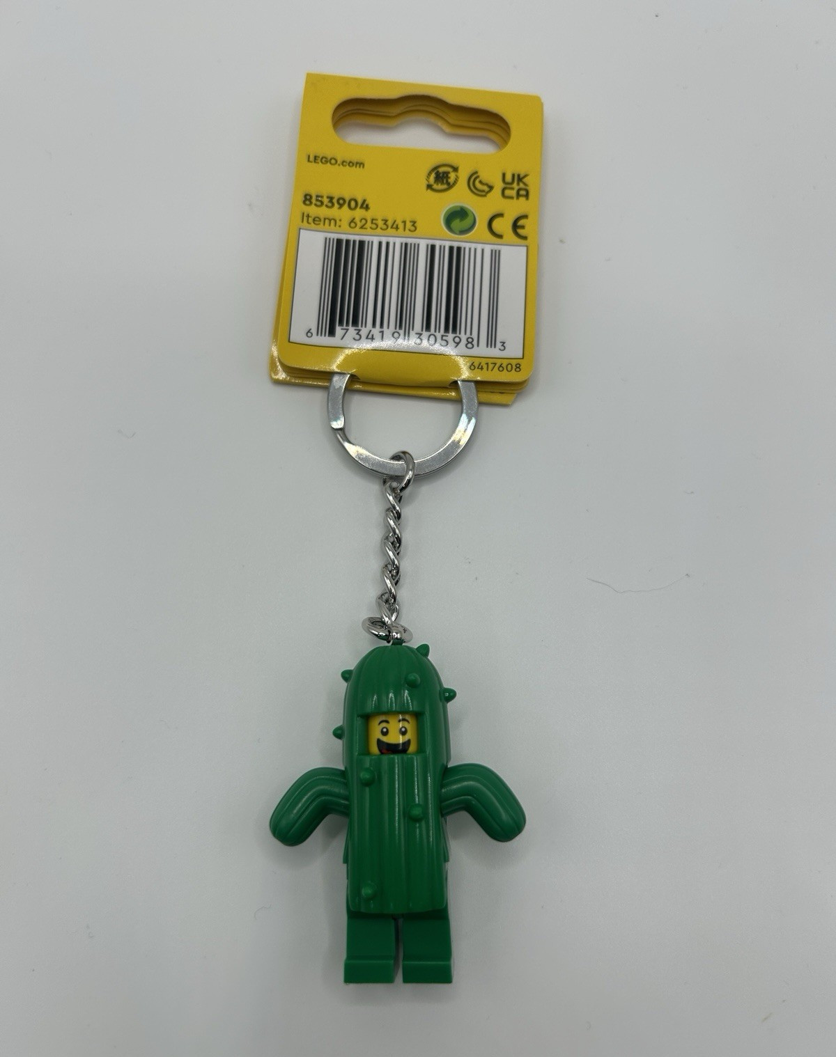 LEGO Cactus Minifigure Keychain Green Plastic/Metal Detachable Ring 853904
