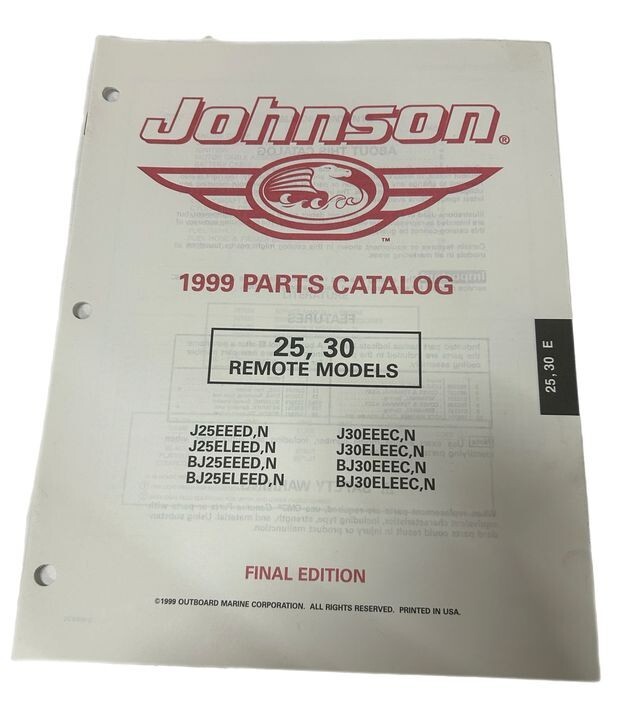 Johnson Evinrude 1999 25,30 Remote Models Catalog 5000135
