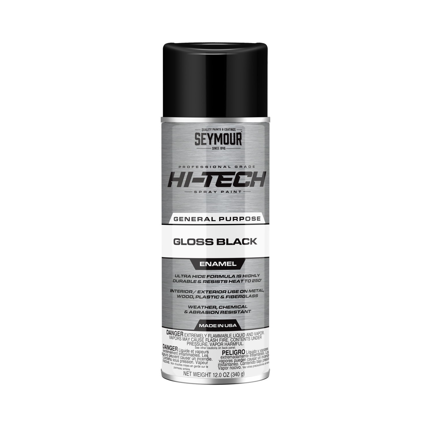 Seymour Paint - HI TECH - Alkyd Enamel - Black - 16.00 oz Aerosol - Each 16-115