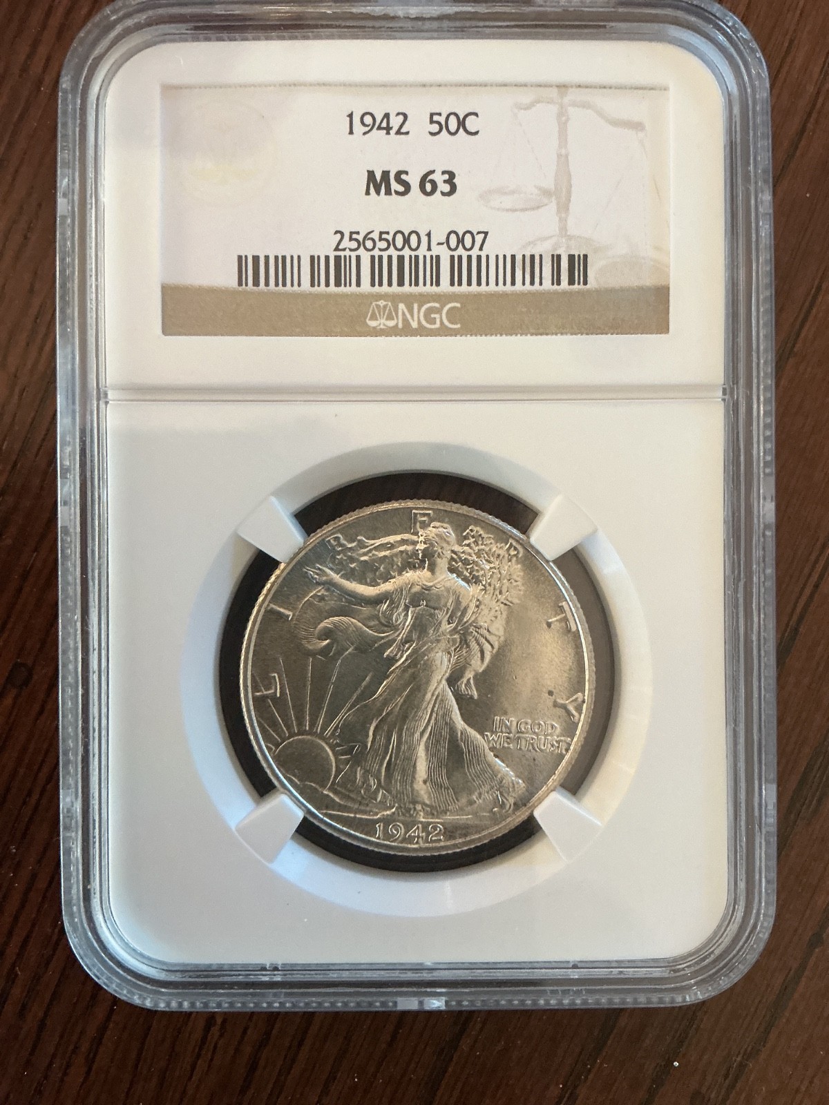 1942 Walking Liberty Half Dollar NGC MS63