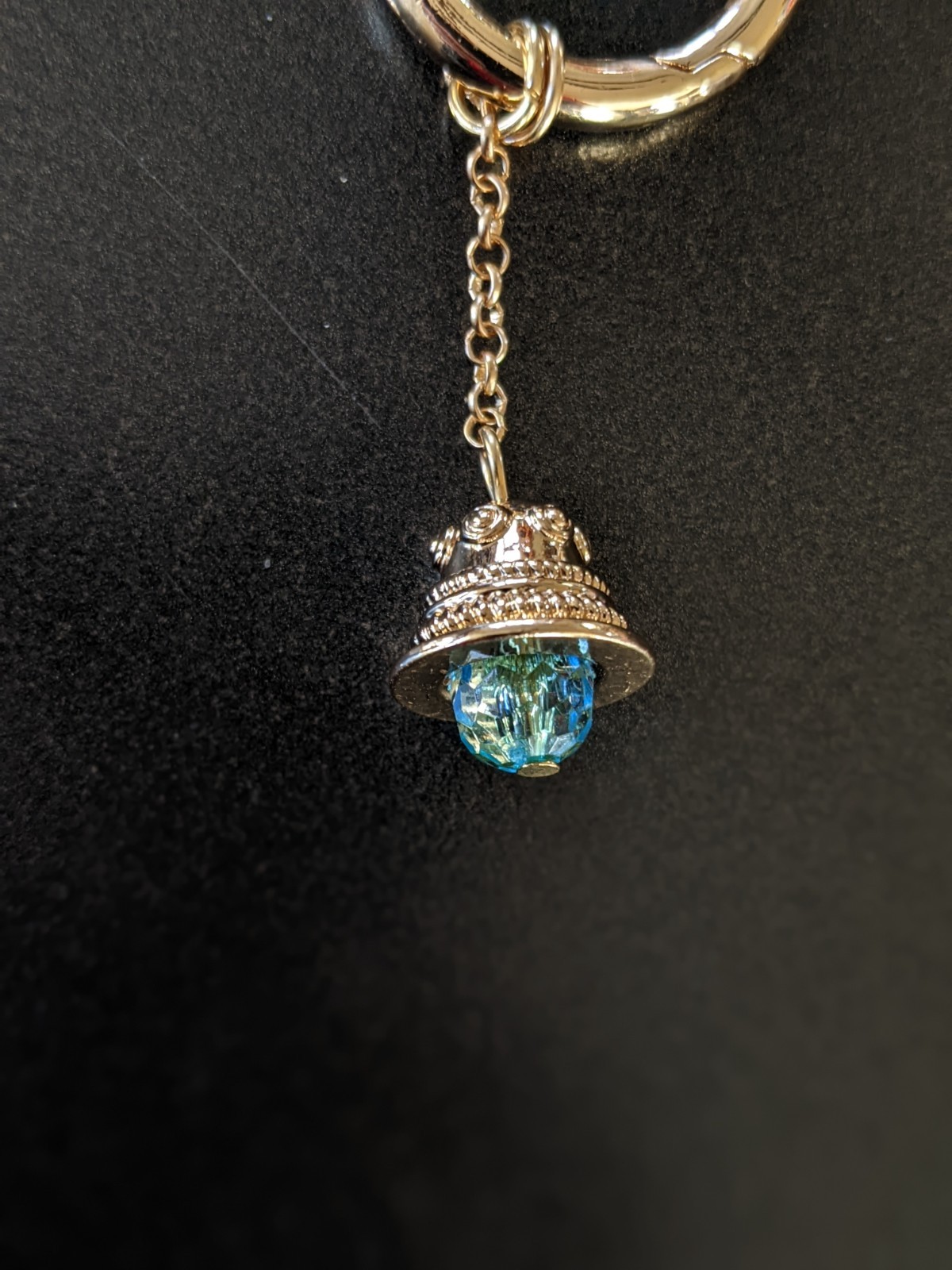 Effy Bell Handbag Charm Gold Tone Chain Cruise Collection Souvenir - LIGHT BLUE