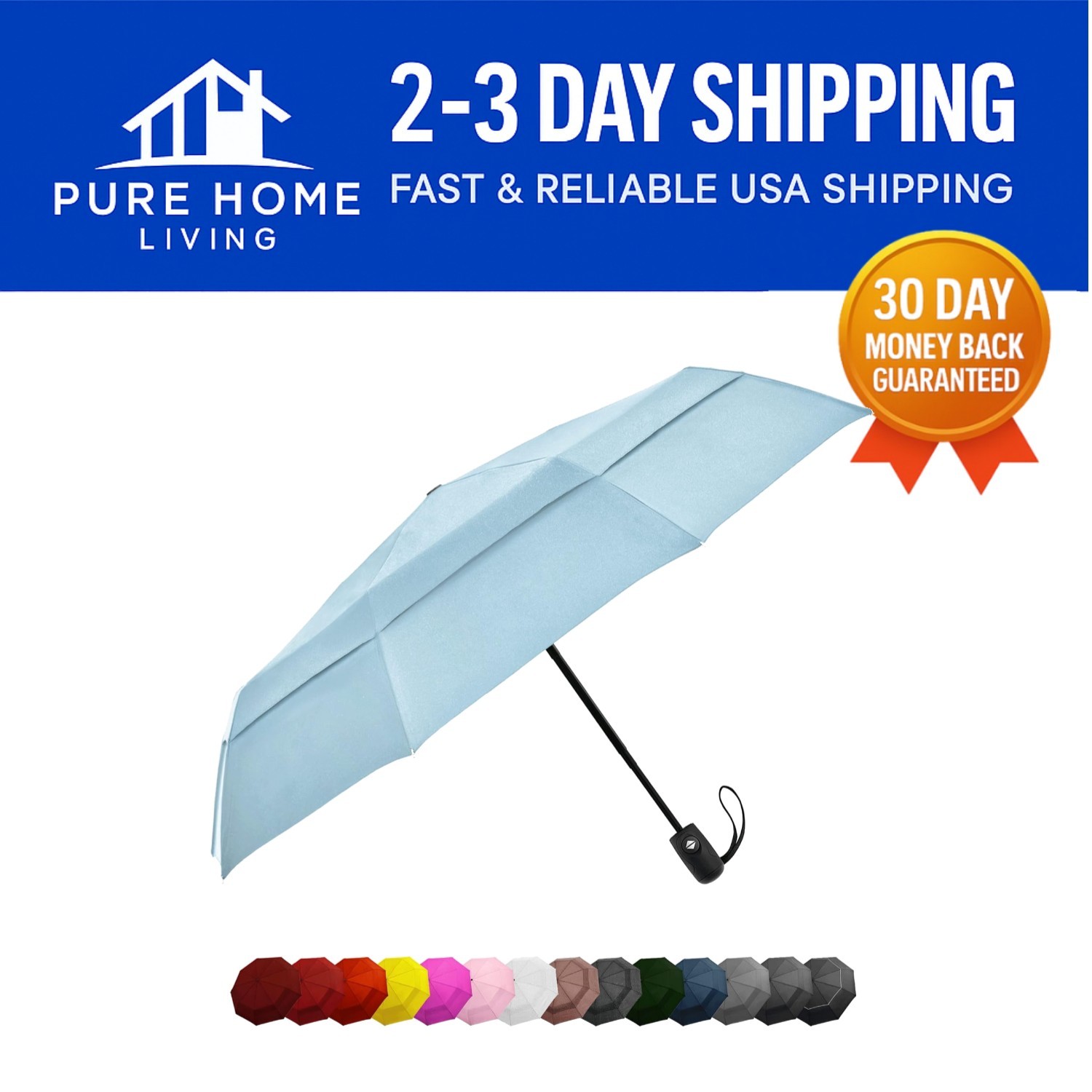 Ultra-Durable Travel Umbrella - Windproof, Lightweight & 11-Inch Foldable Design