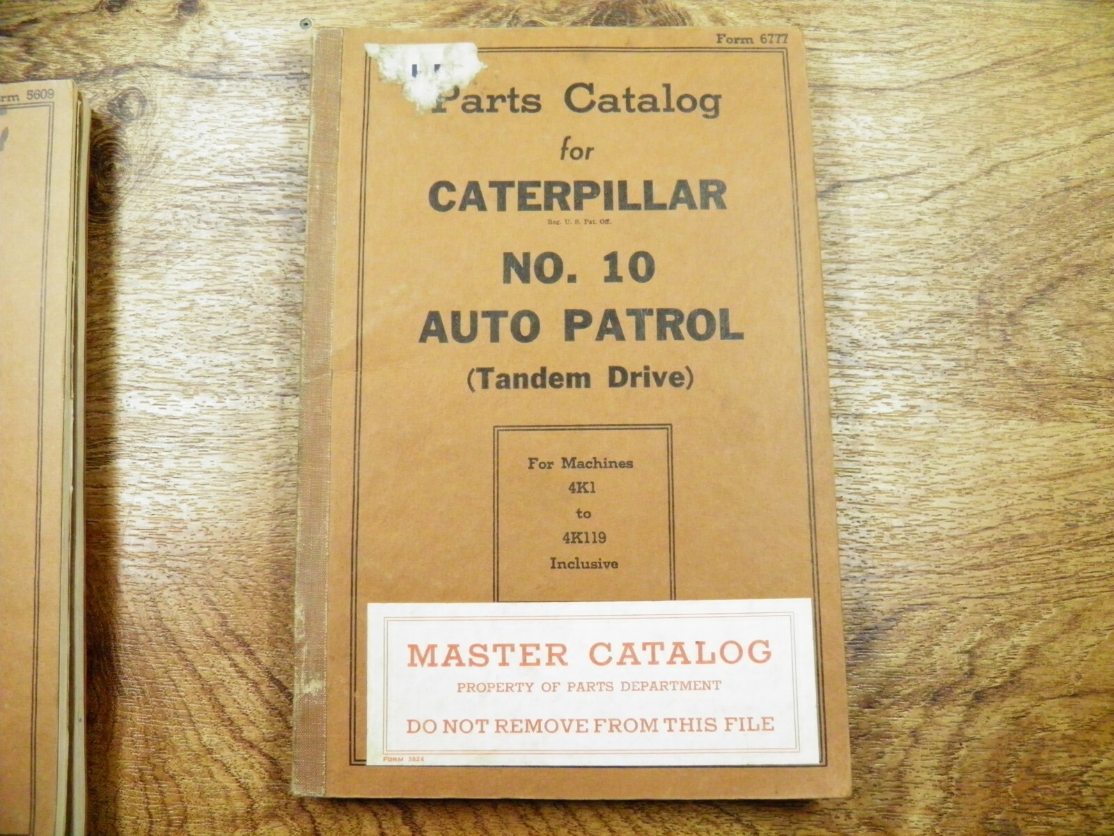 CAT Caterpillar    No 10 Auto Patrol GRADER PARTS MANUAL BOOK 4K1-119  Tandem