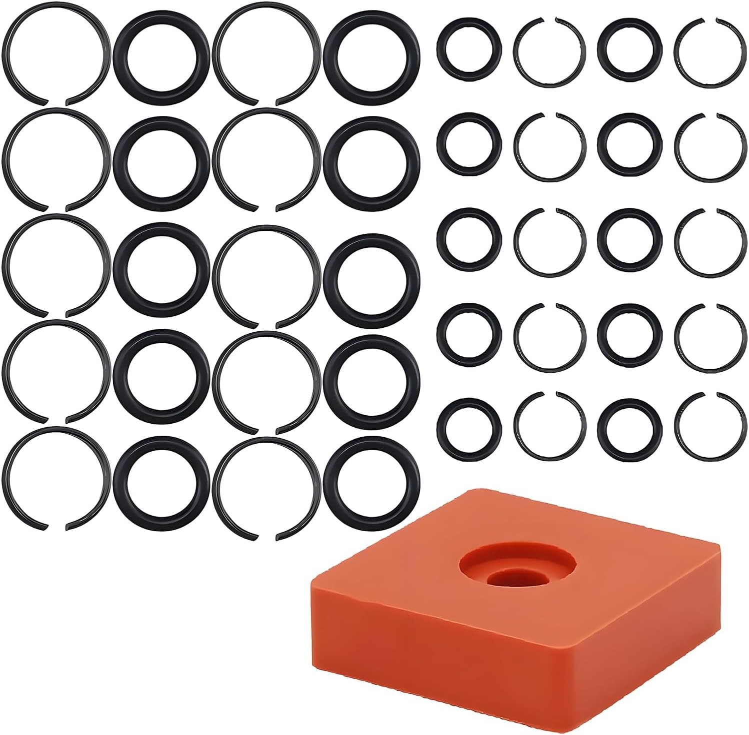 (10+10 Sets) 3/8" & 1/2" Impact Wrench Retainer Rings with O-Ring Kit...