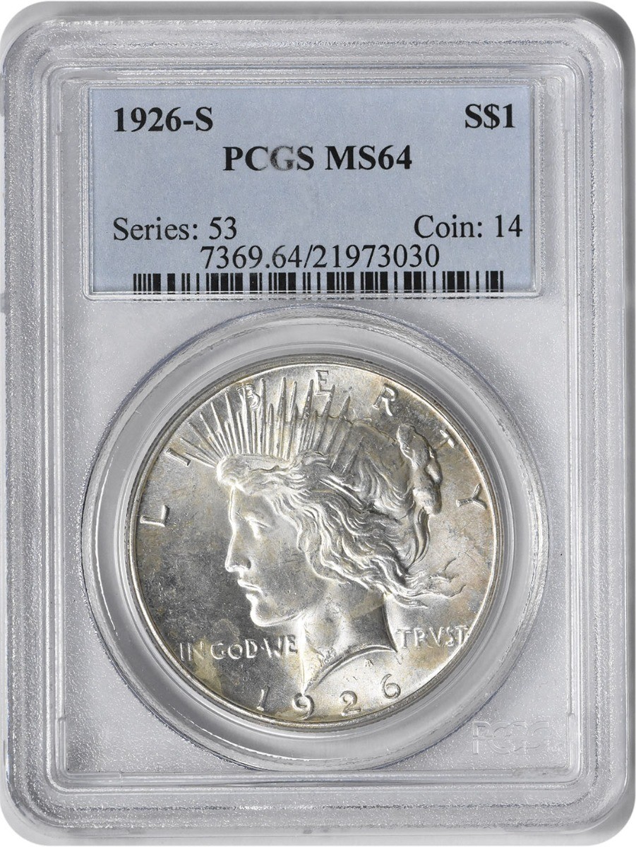 1926-S Peace Silver  Dollar MS64 PCGS