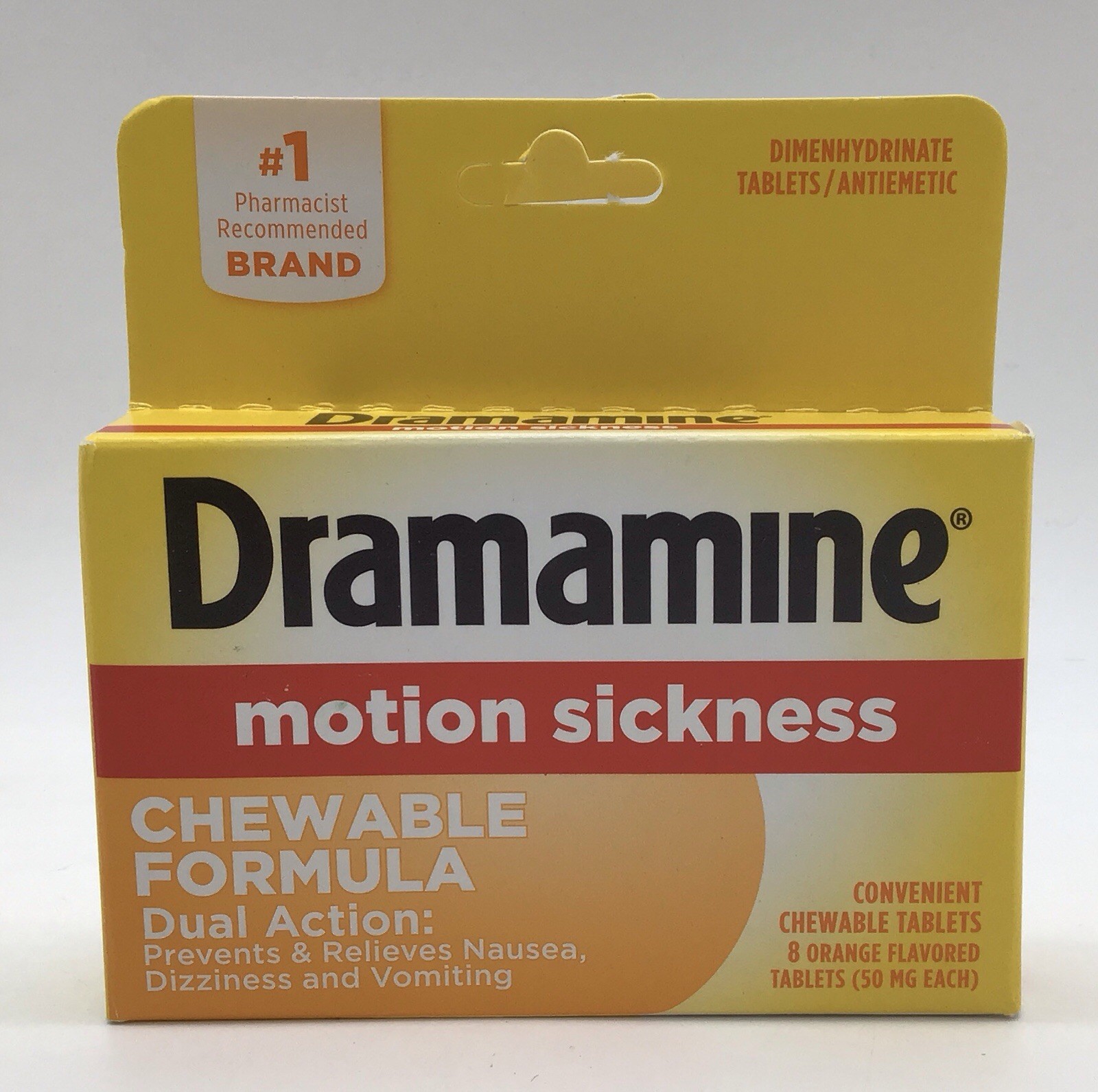 6X DRAMAMINE MOTION SICKNESS CHEWABLE FORMULA 8 TABLETS EACH EXP 05/2027+