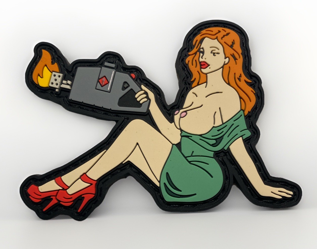 Exothermic Flamethrower Tactical Patch - Pinup Girl - NSFW NRA / Shot Show 2026