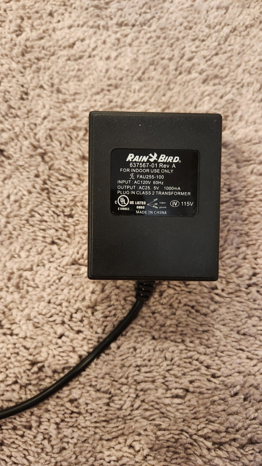 Rain Bird 637567-01  Transformer