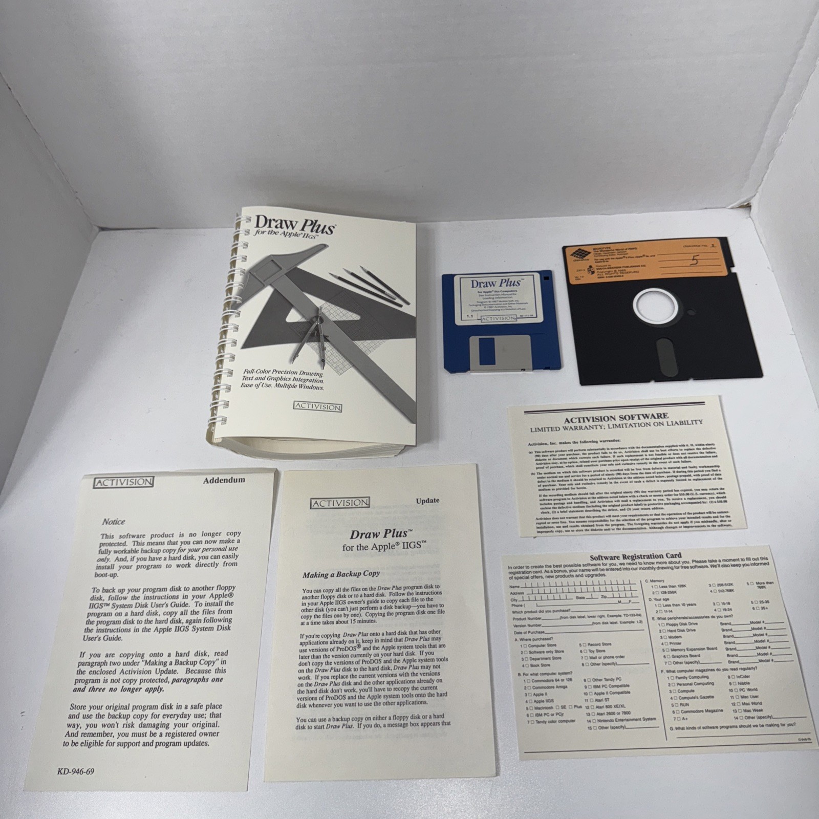 Paint Write Draw with the Apple IIGS 3.5 Media Activision 3.5" Disk 512K