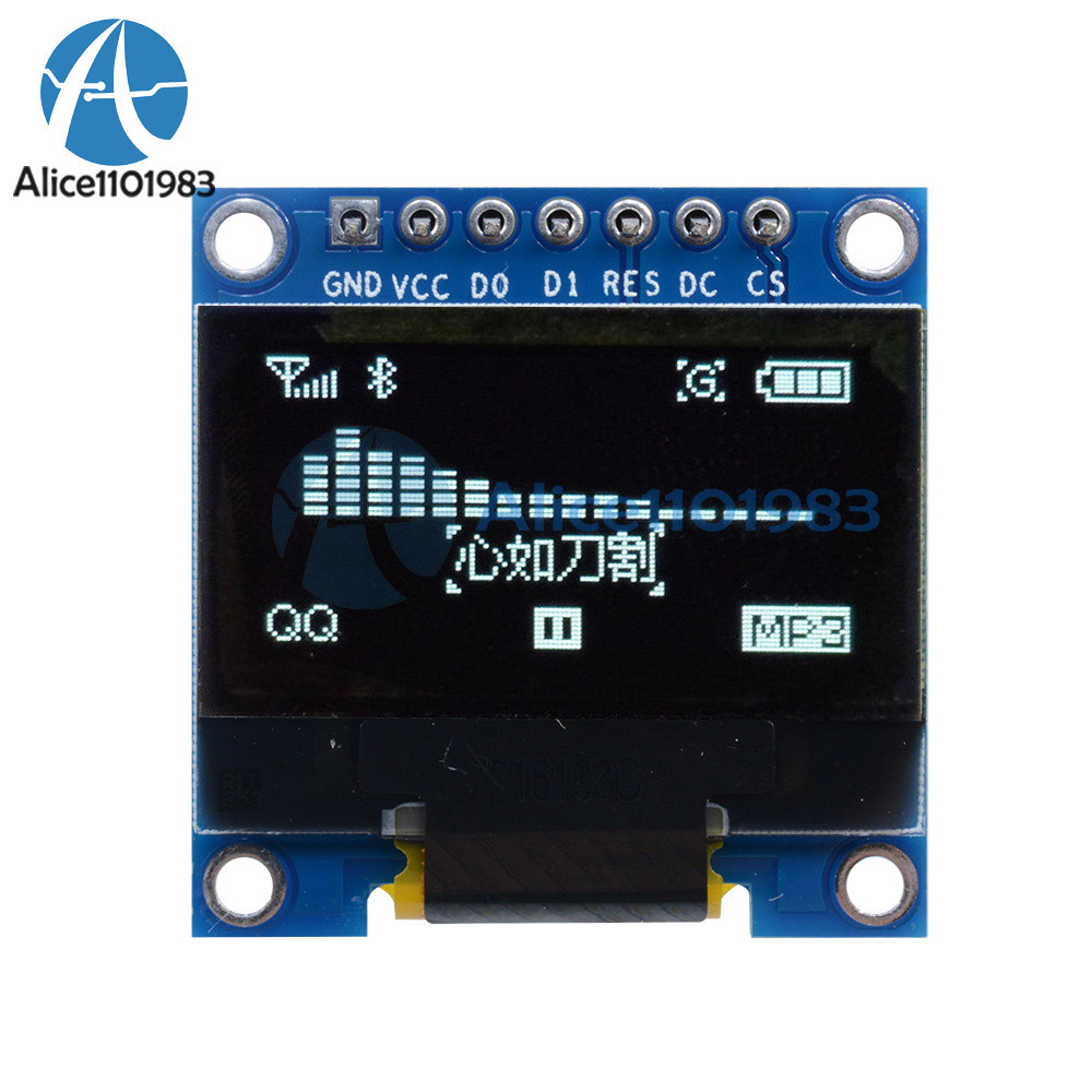 White 3-5V 0.96" SPI Serial 128X64 OLED LCD LED Display Module for Arduino