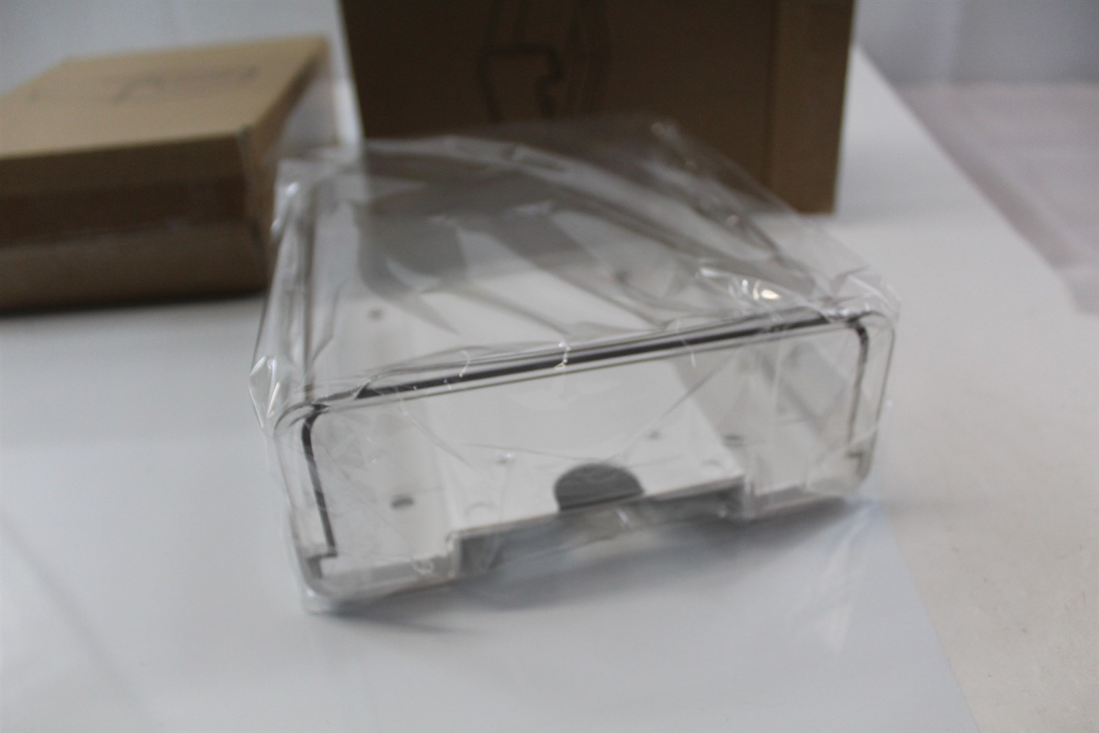 Under Desk / Wall Organizer Trays Set of 2 Clear Plastic 7 3/4" x 6 5/8"