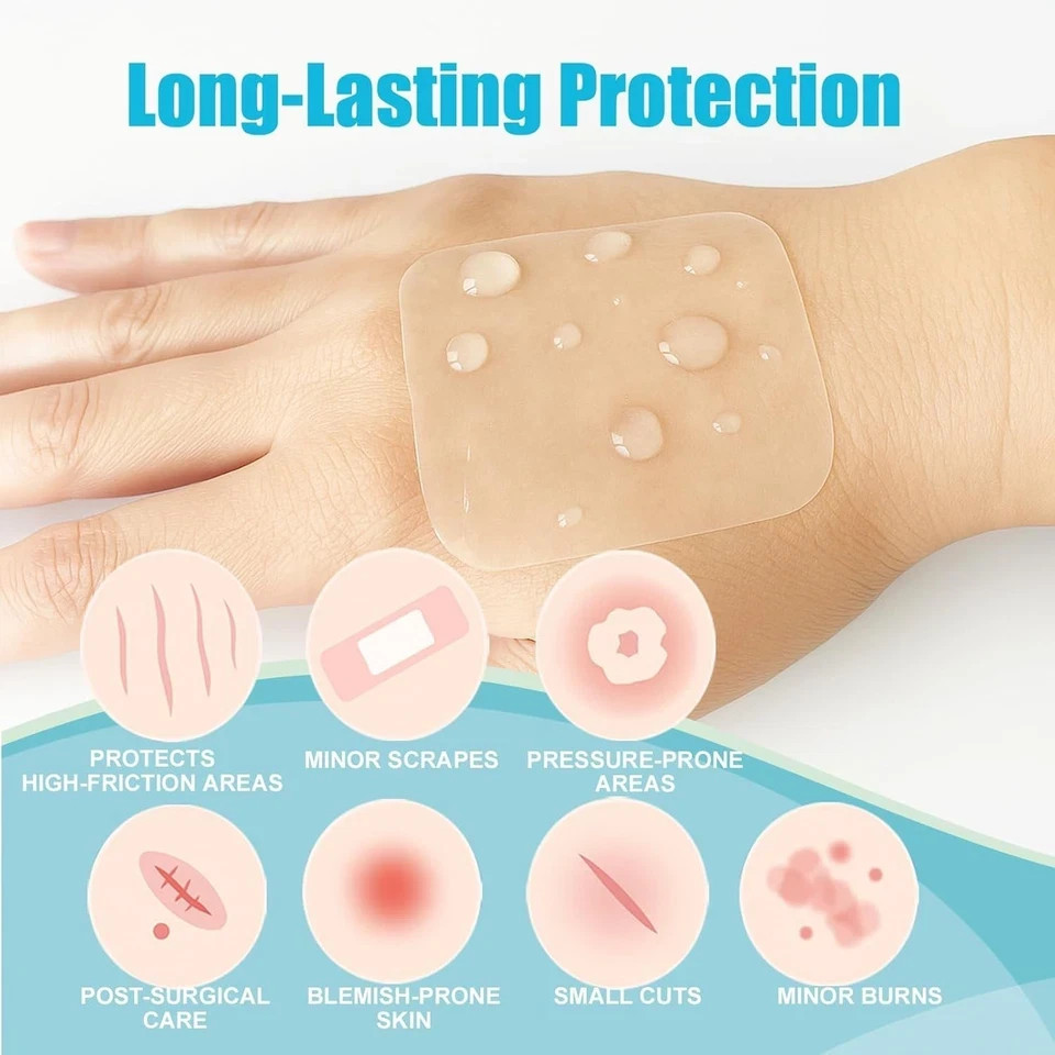 30 Pack Hydrocolloid Bandages 2"X2" – Waterproof Hydrocolloid Patch & Blister Ba
