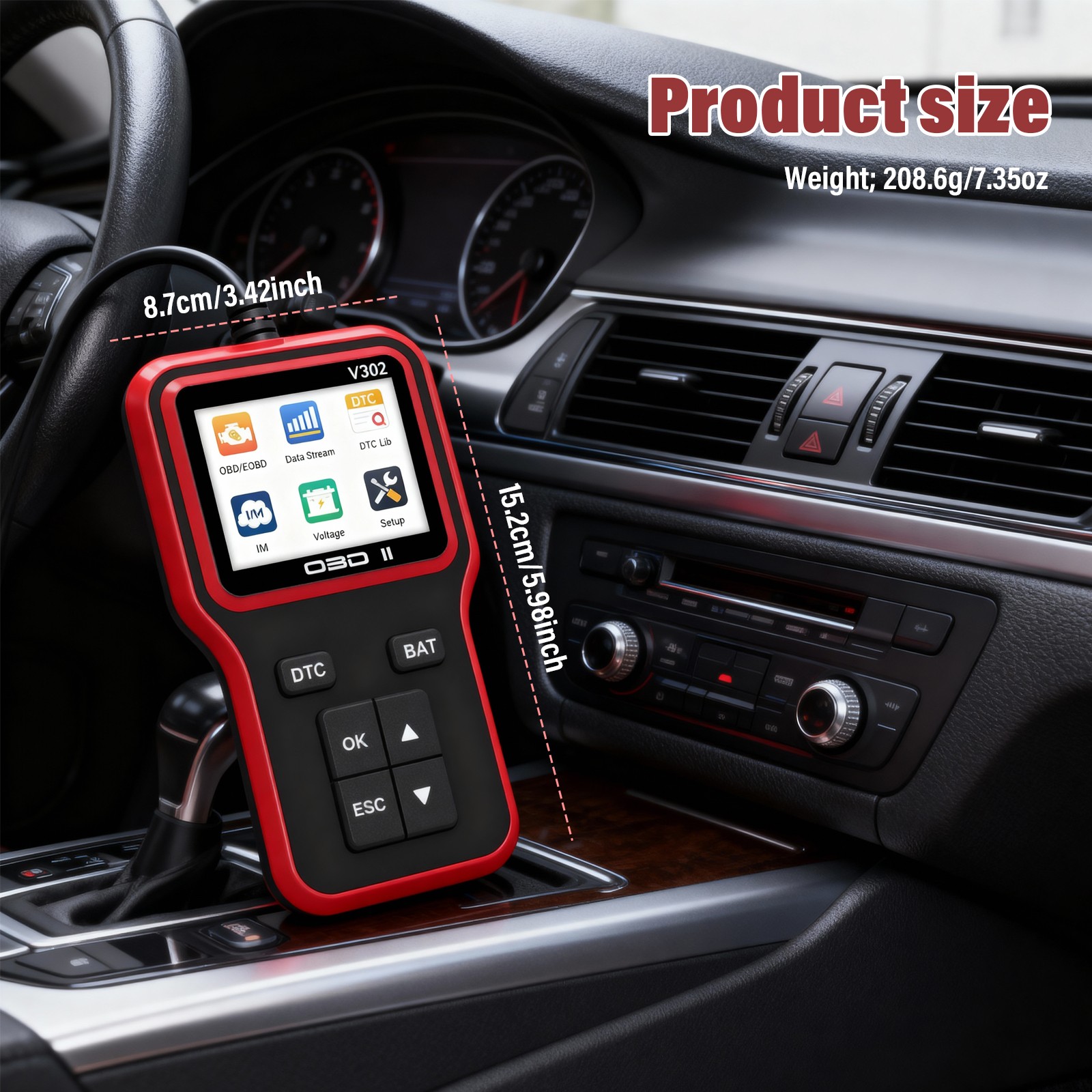 OBD2 Scanner Car Code Reader Diagnostic Tool EOBD Check Engine Light Live Data