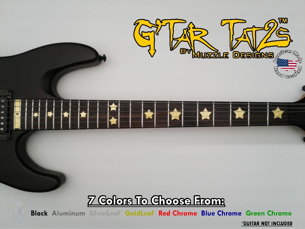 Stars Guitar / Bass Decal Sticker Inlay - 9 colors (TWO Pack) Mix or Match