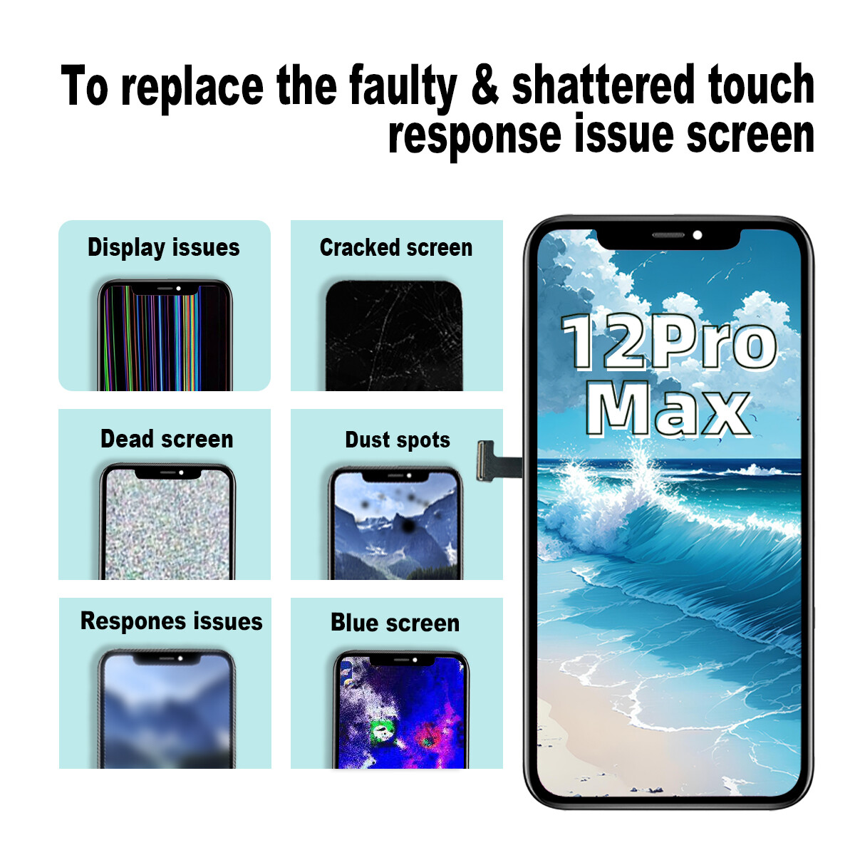 Incell for iPhone 12 Pro Max LCD Display Touch Screen Assembly Replacement Kit