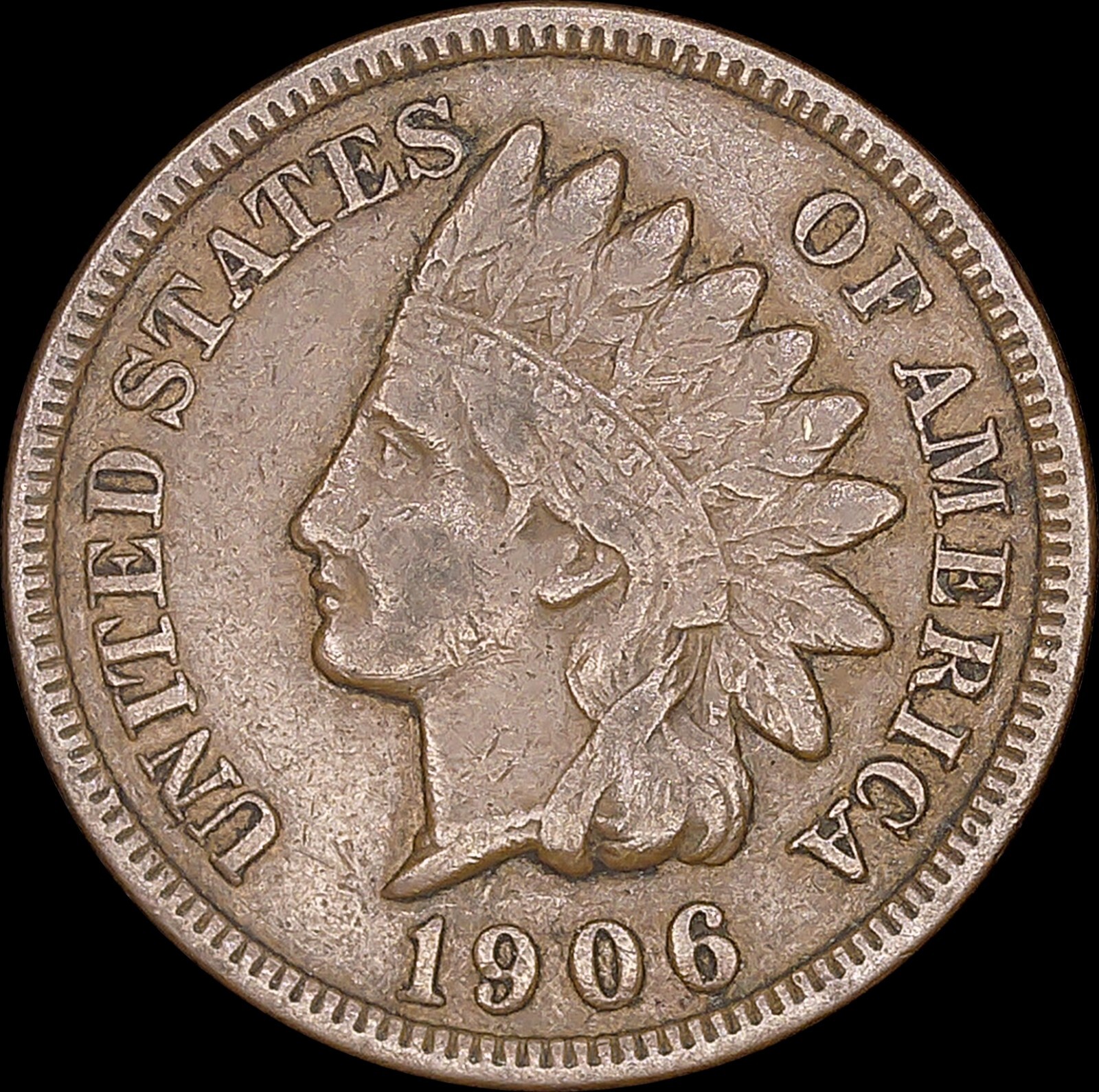 1906 1C Indian Head Cent Uncertified Circulated BN