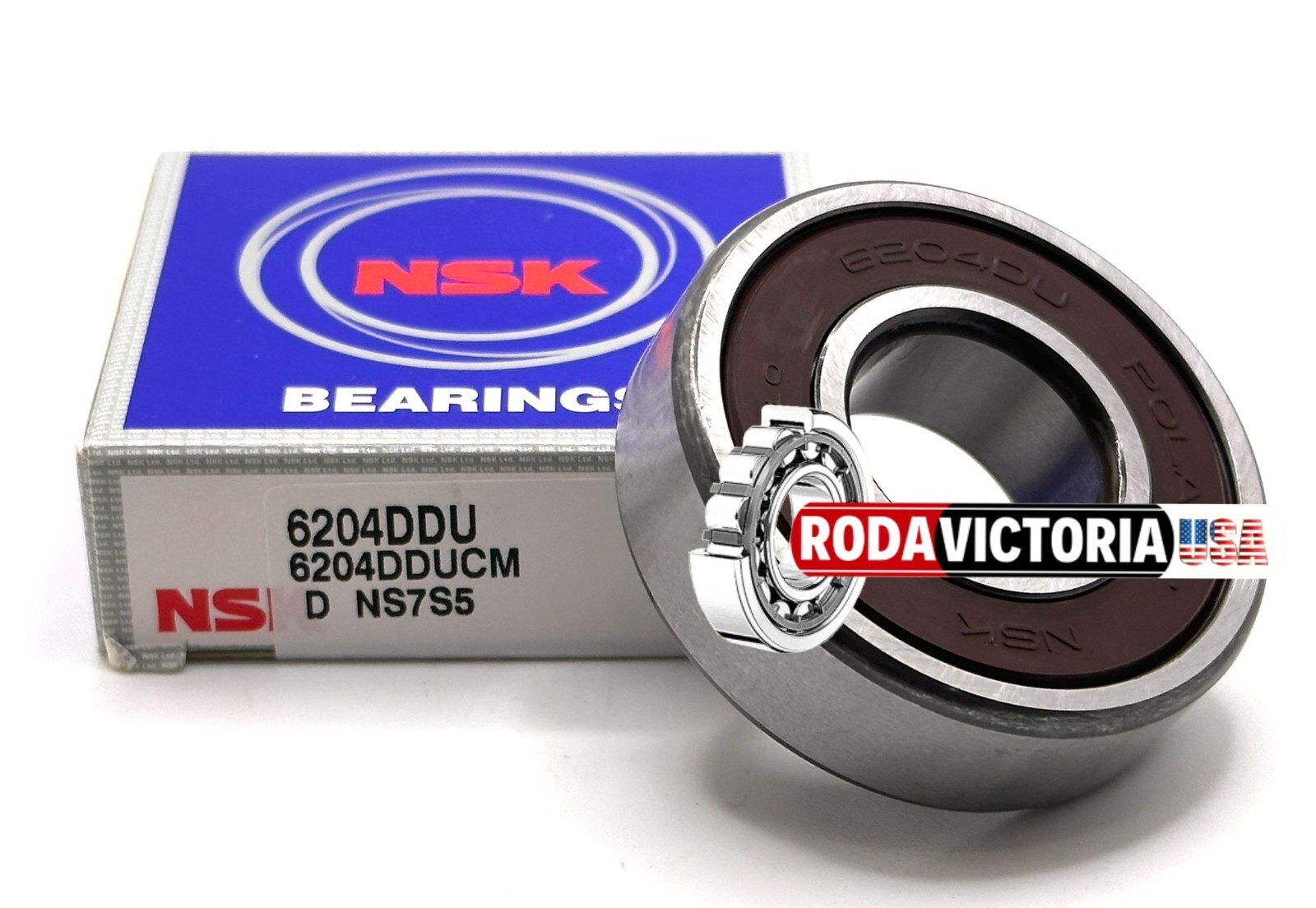 NSK 6204 DDU CM DEEP GROOVE BALL BEARING, RUBBER SEALED 20x47x14 mm 6204-2RS