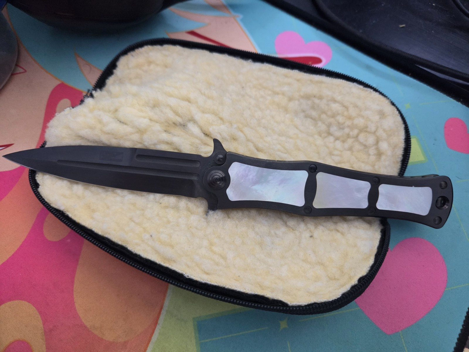 Darrel Ralph 4” Madd Maxx DLC Titanium Tactical Dagger Mother of Pearl inlays