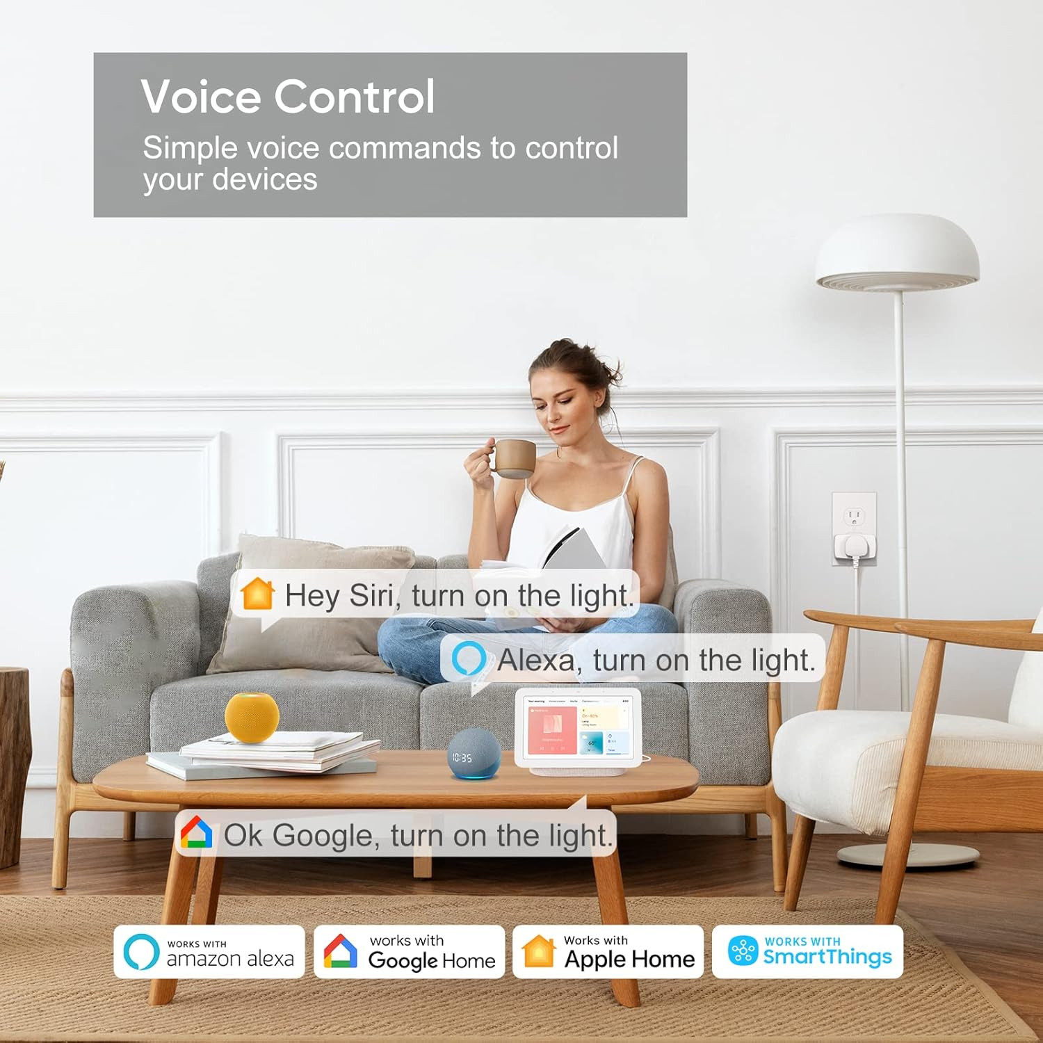 Onvis Matter Over Thread Smart Plug, Smart Mini Outlet, Works with Apple Home, A