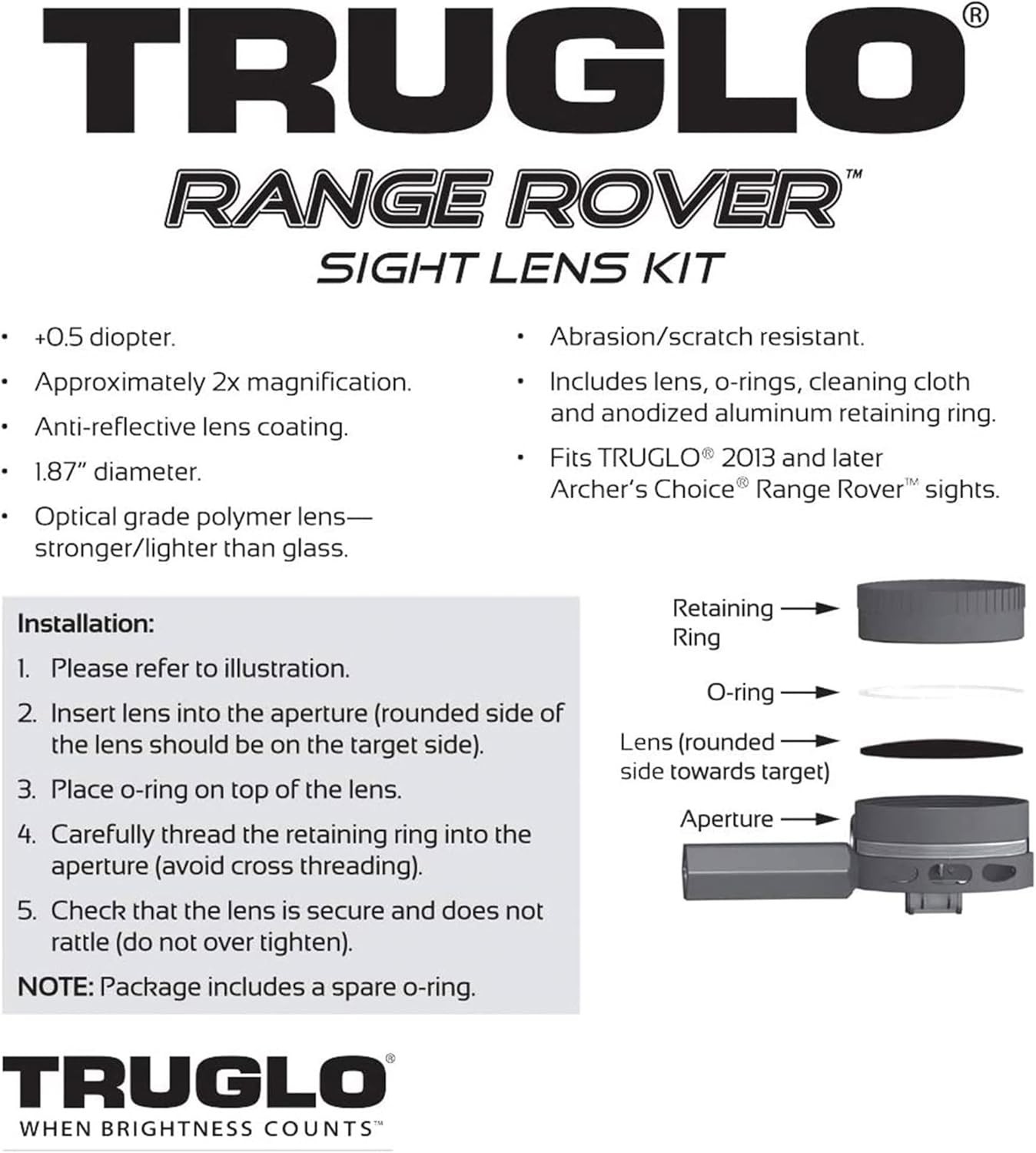 Range Rover Archery Optics Lens Kit – 2x Magnification for Precision Shooting