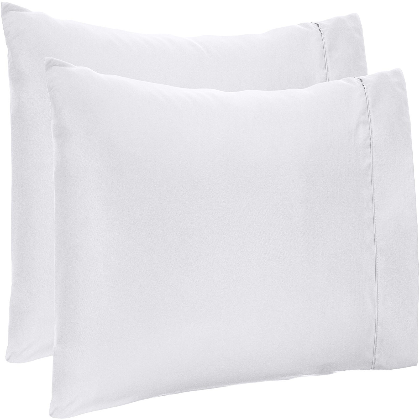 4 PCs Pillow Case Set 1200 TC 100% Cotton White Solid Queen Size