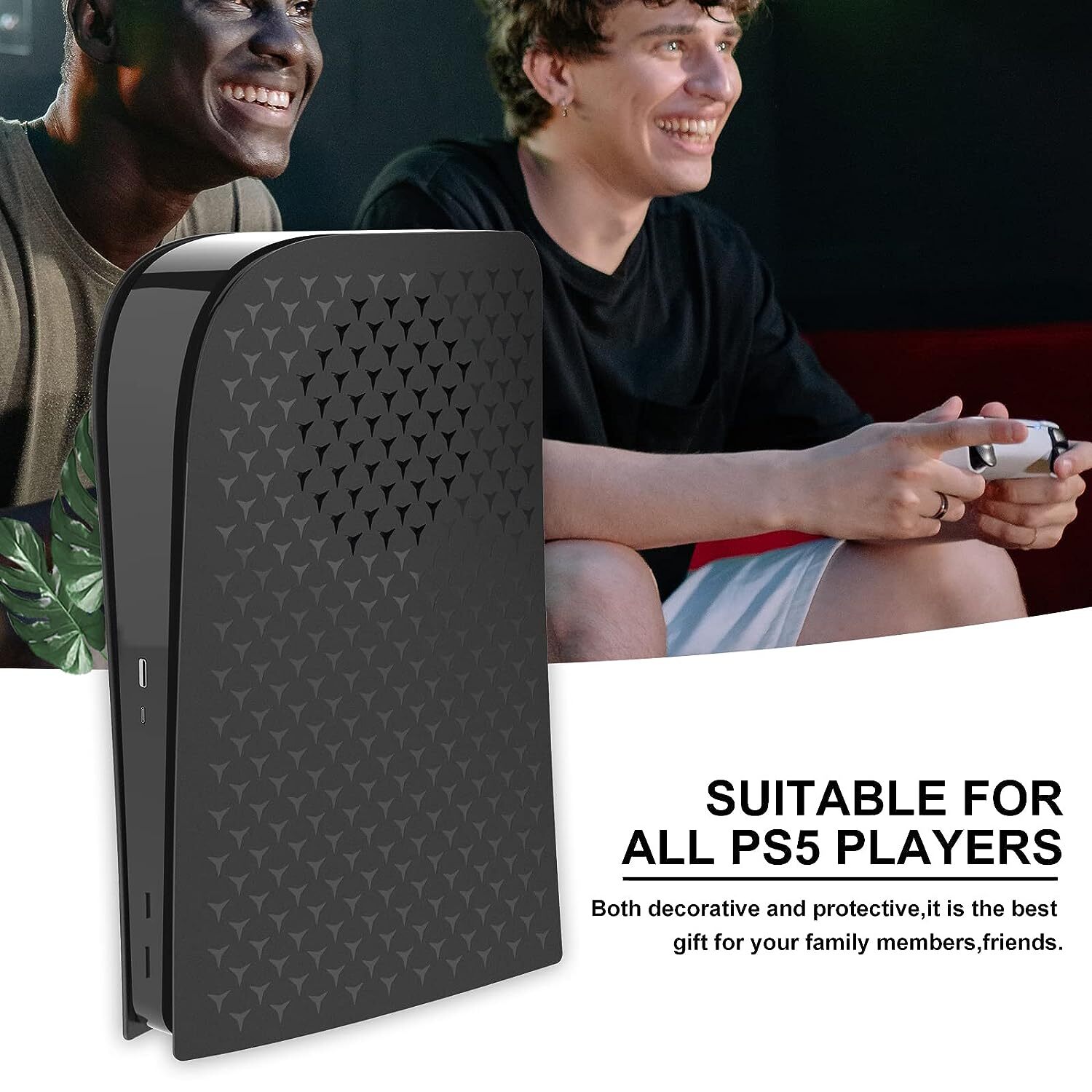 PS5 Console Panel with Fan Vent, Anti-Scratch ABS Case for Digital Edition