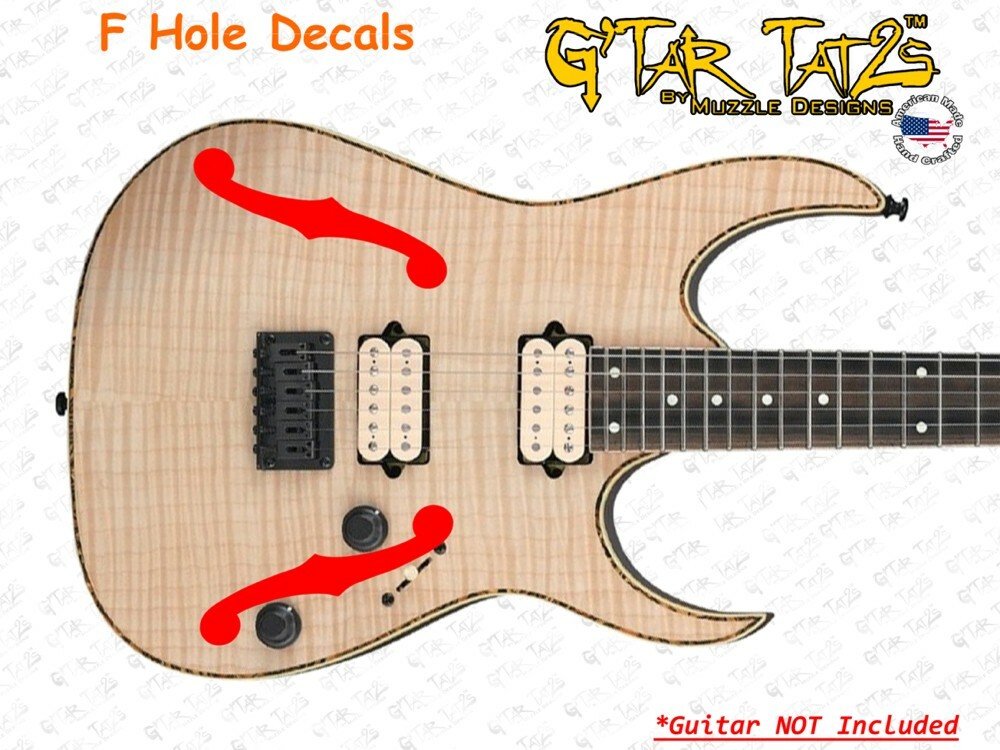 F Hole Iban PGM Style Guitar and Bass Decals sticker set (1) Color [two pair]