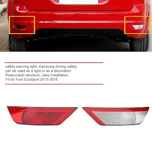 Pair Rear Bumper Reflectors Reflex Lights Red Lens Compatible with Fo rd
