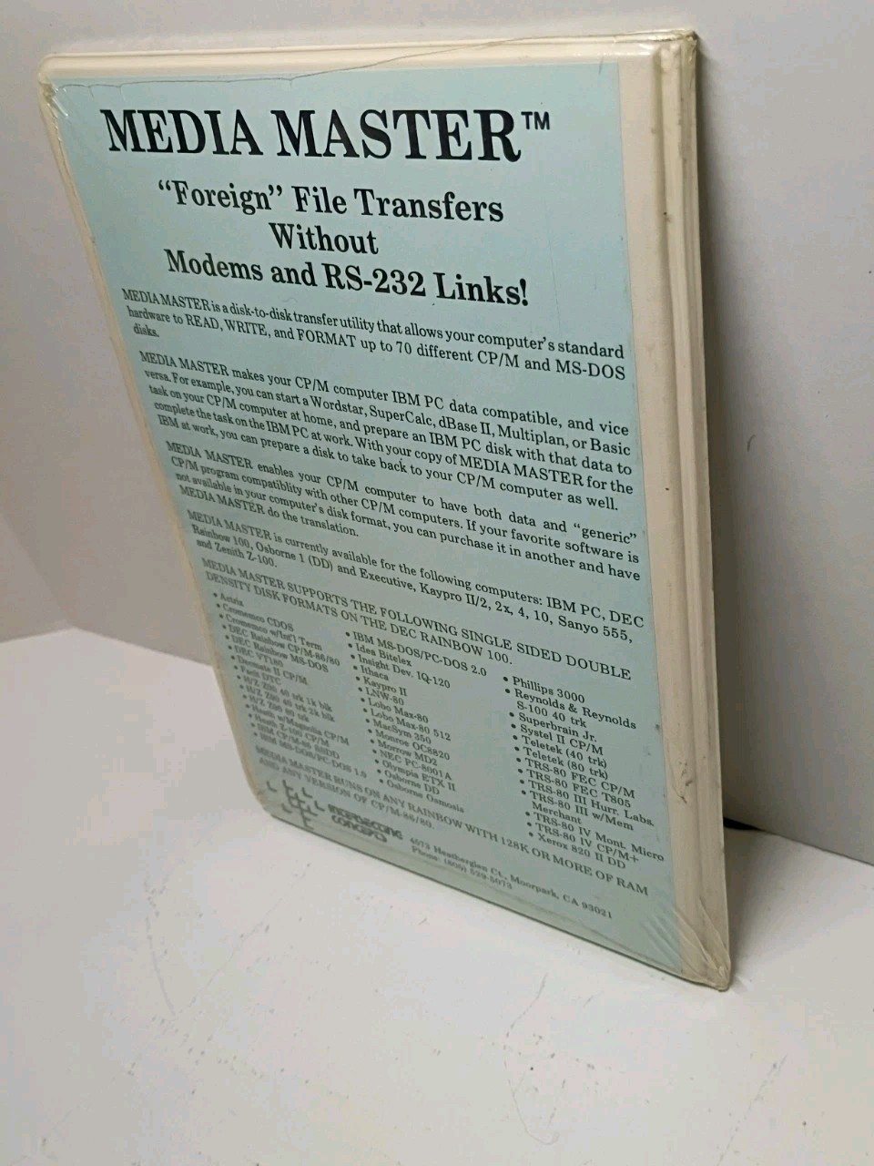 SEALED Media Master Disk Conversion IBM PC CP/M 5.25” Intersecting Concepts
