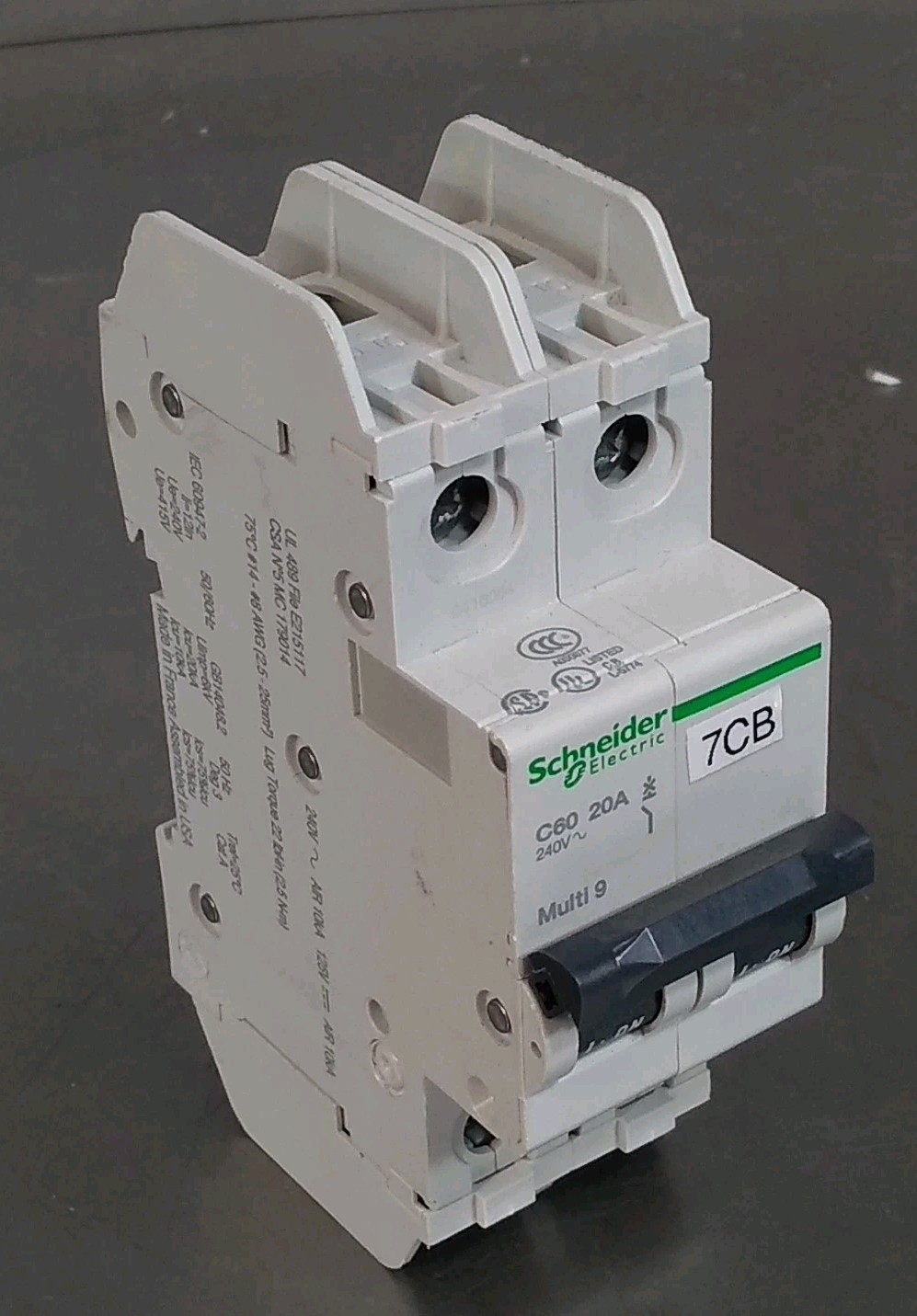 Schneider Electric 60154 20A C60 240V 2 Pole Multi 9 Breaker              Loc4C4