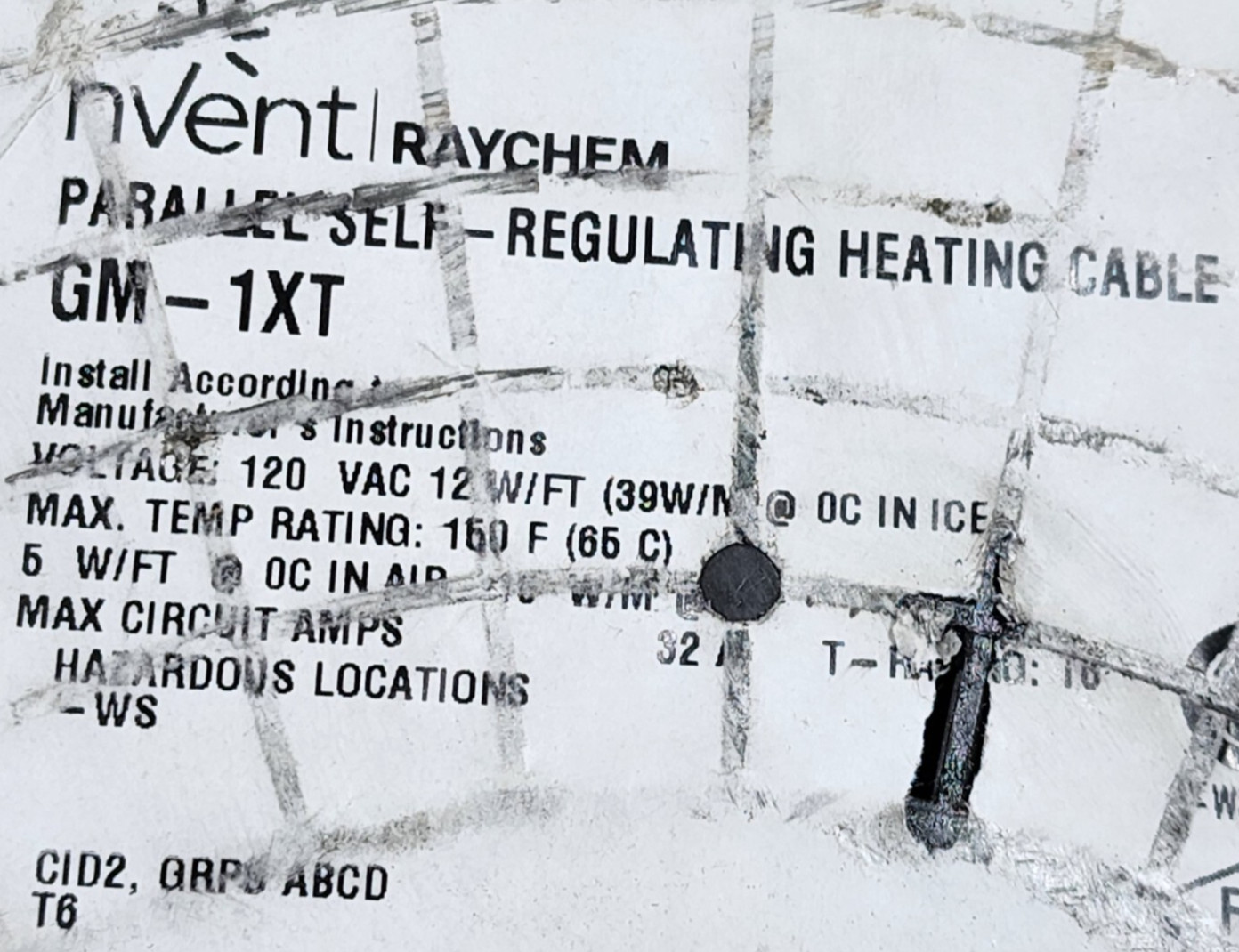 Raychem GM-1XT Icestop Self-Regulating Heating Cable 12 Watts/Ft 120V /1ft