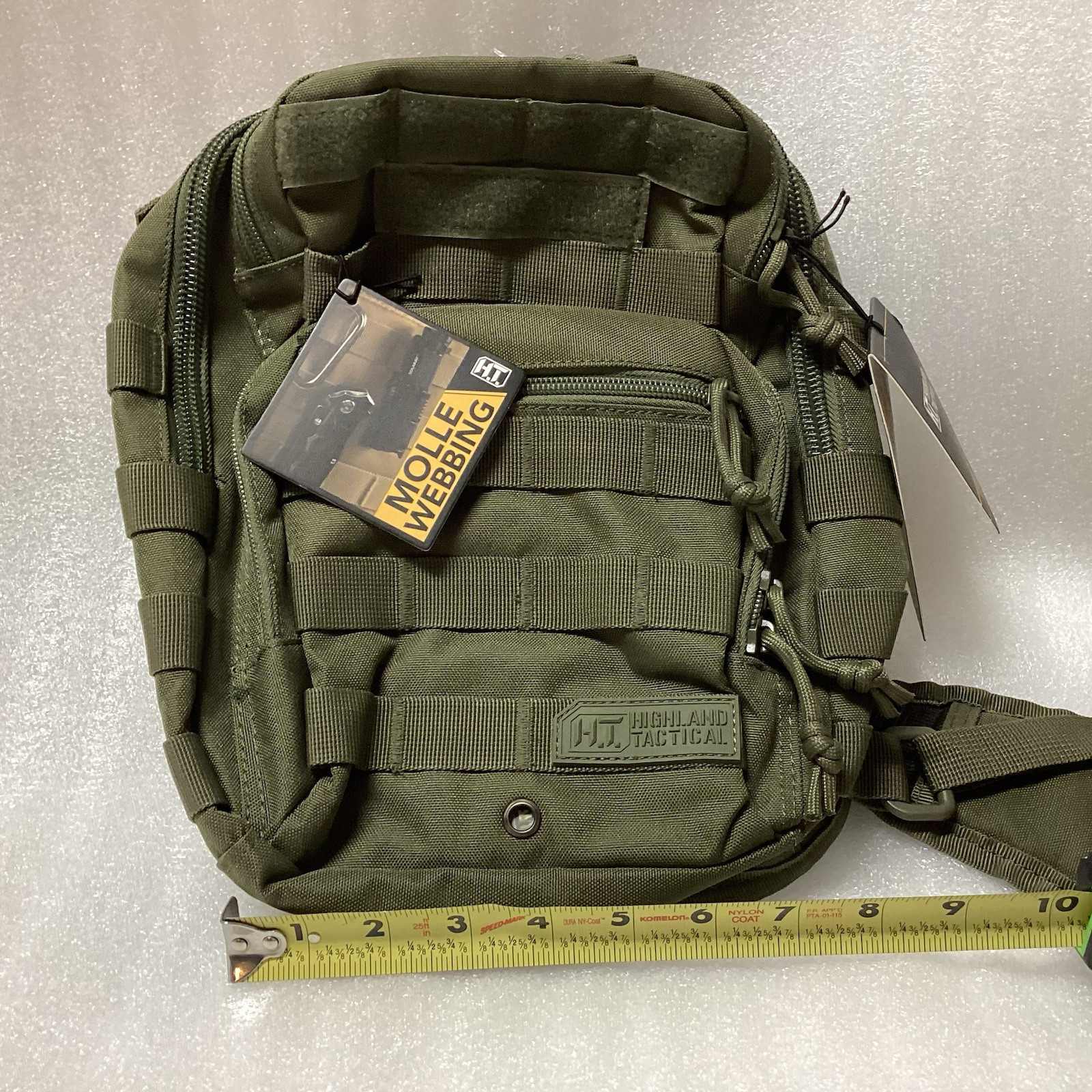 HIGHLAND TACTICAL Eagle Sling Bag - Molle Webbing Hook & Loop Patch Holder