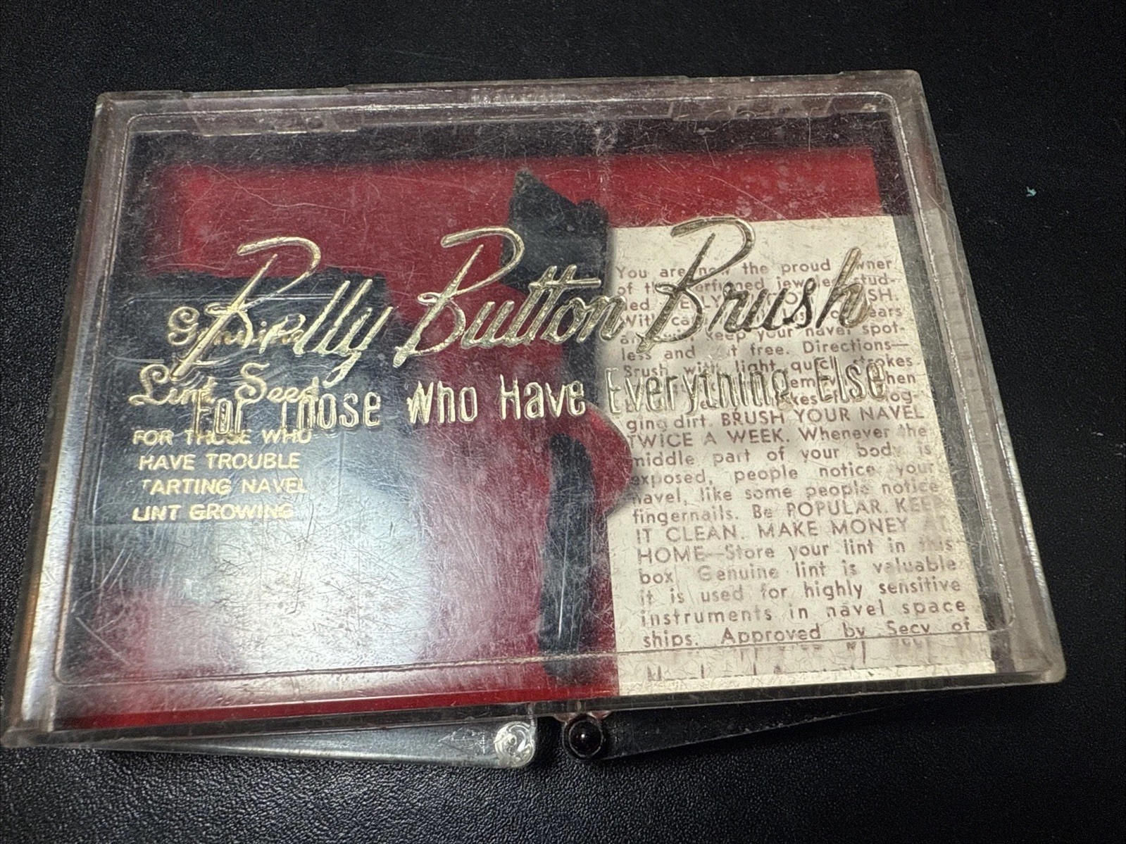 Vintage Belly Button Brush Gag Gift LINT SEEDS **UNIQUE FIND**