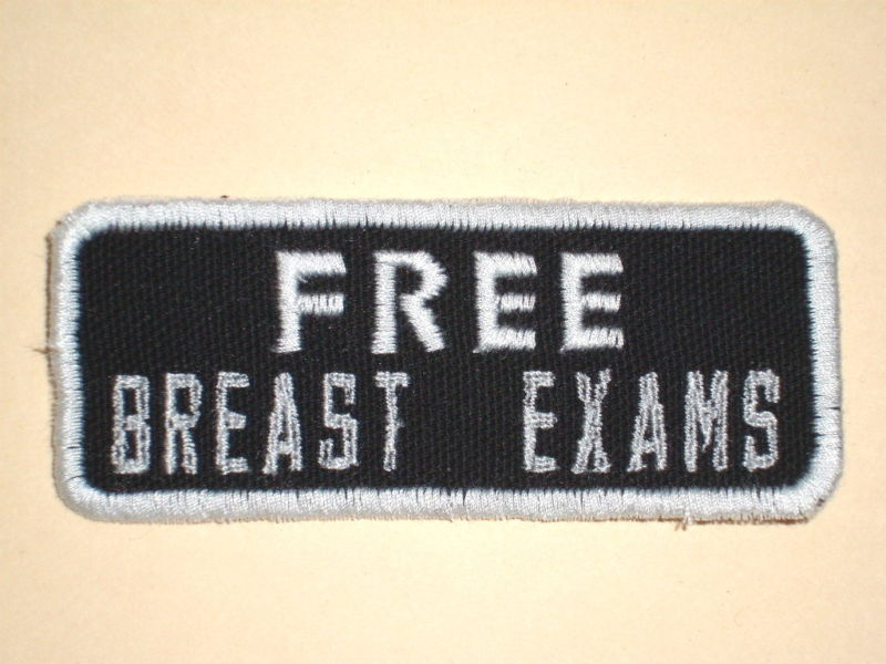 FREE BREAST EXAMS  Biker Vest Patch