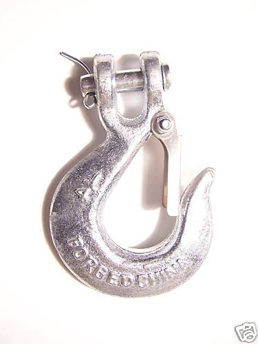 2  High Test Clevis Slip Hooks w/Safety Latch, 1/4"