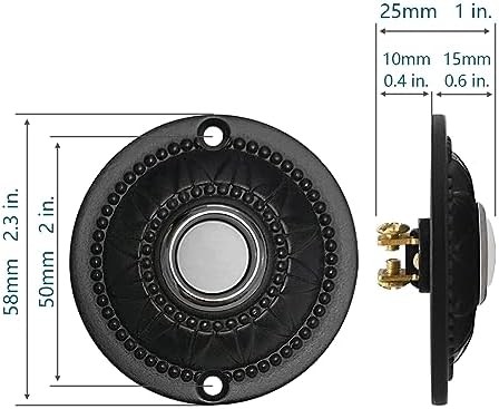 Wired Iron Classic LED Lighted Doorbell Push Button Switch 2.3" For Chime (Black